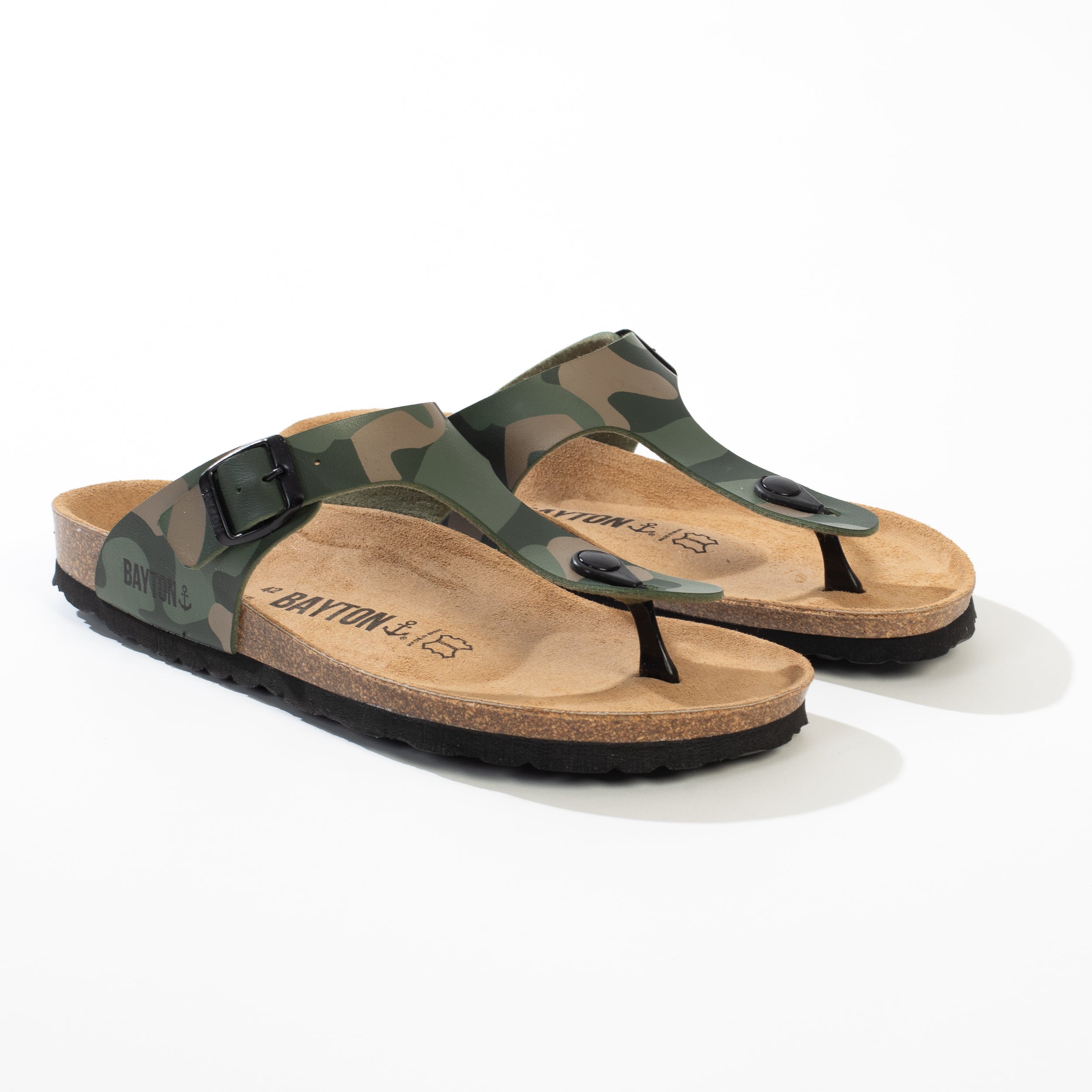 Mercure Khaki Camouflage Toe-Thong Sandals