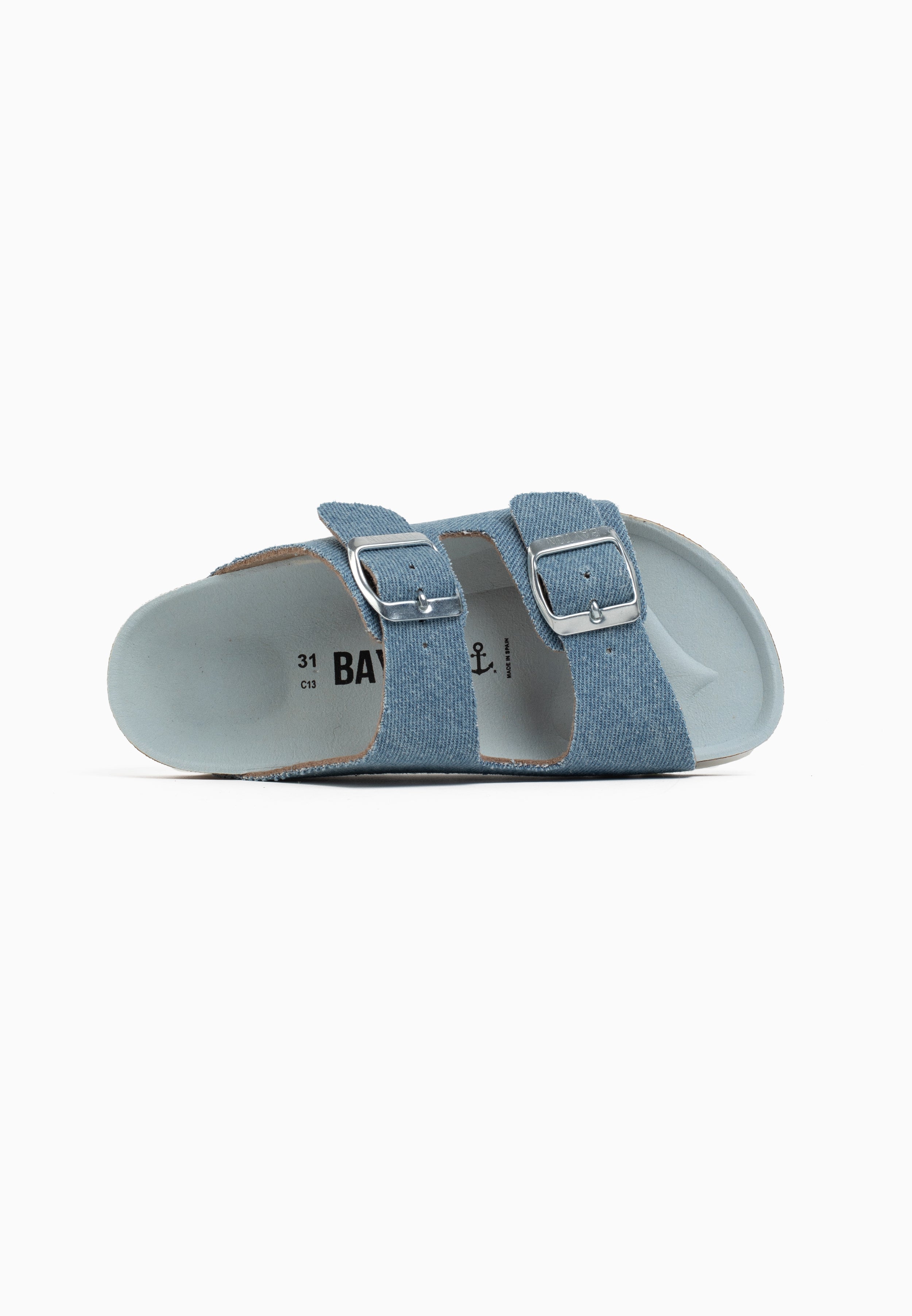 Sandalias Atlas 2 Tiras Denim Azul Cielo