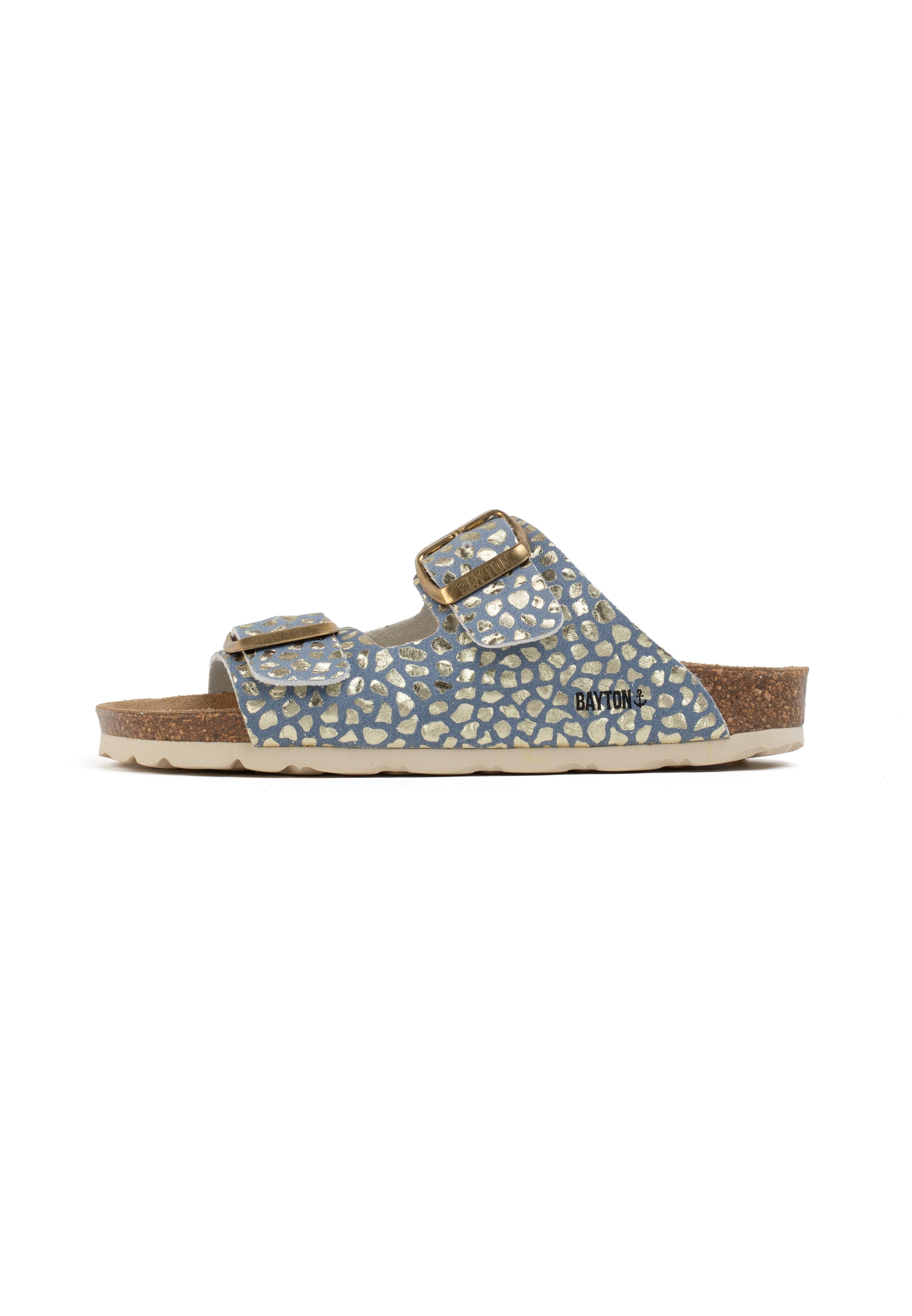 Blue And Gold Atlas 2 Strap Sandals