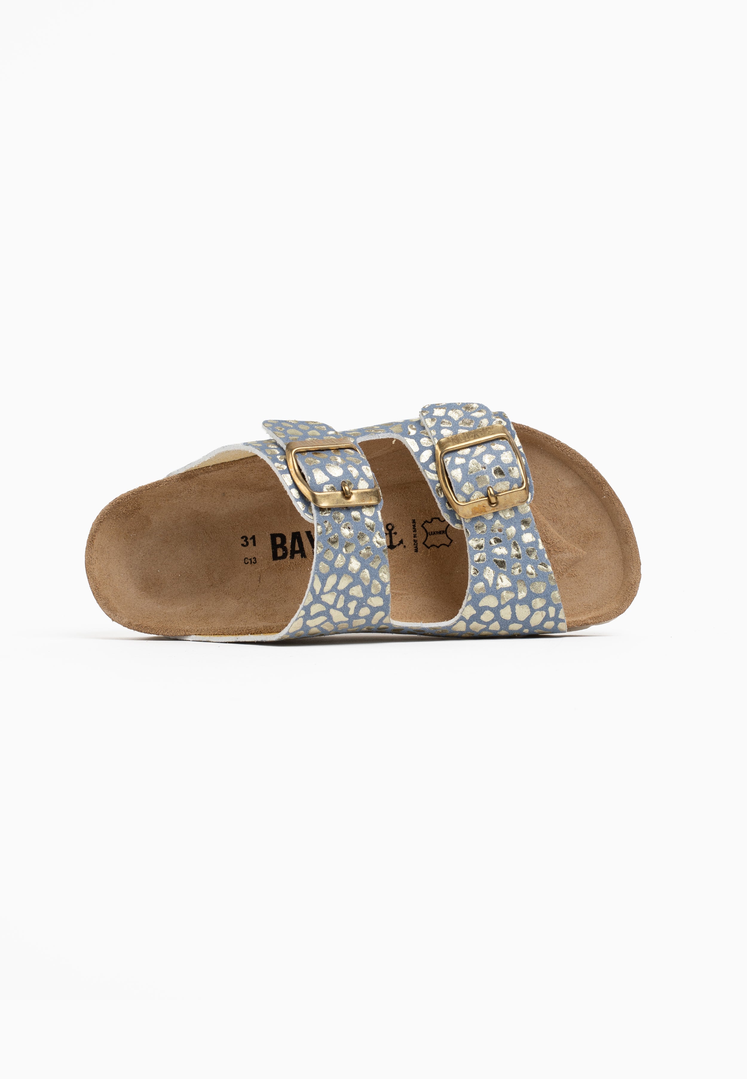 Blue And Gold Atlas 2 Strap Sandals