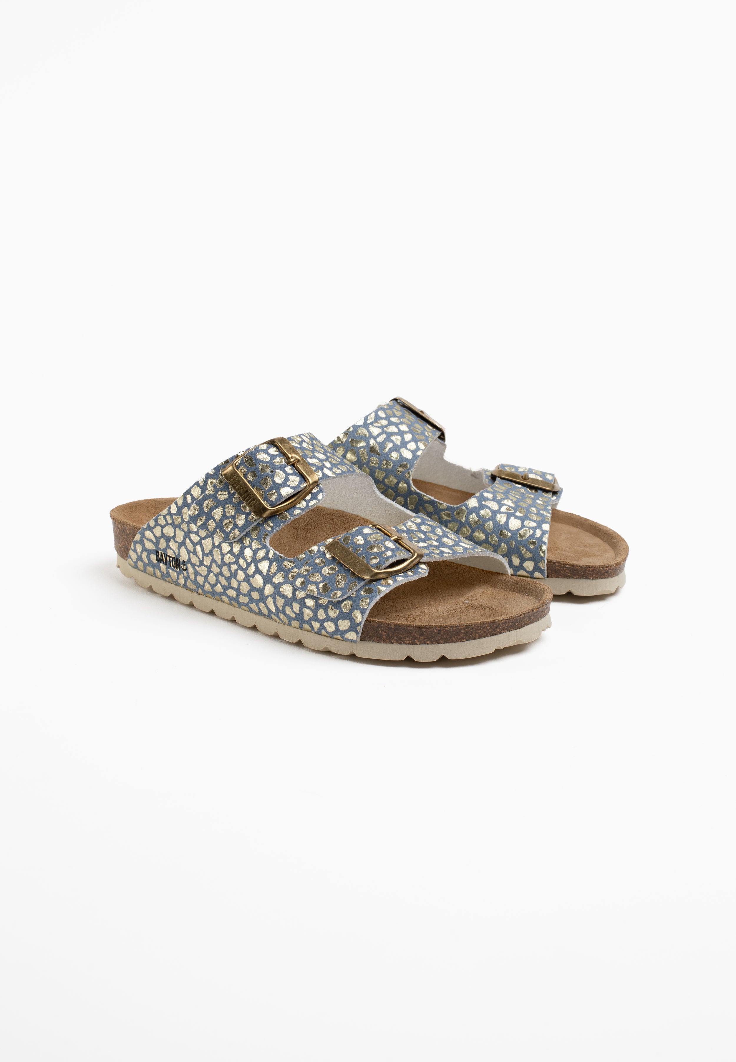 Blue And Gold Atlas 2 Strap Sandals