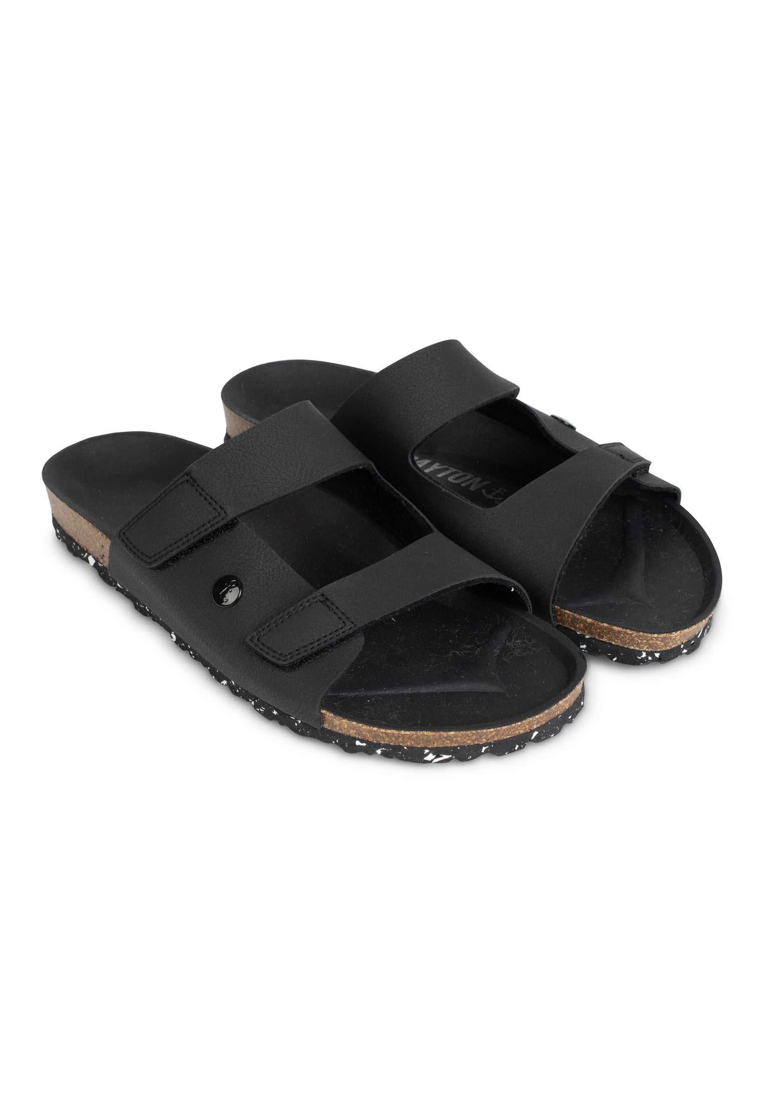 Atrium Black 2 Strap Sandals