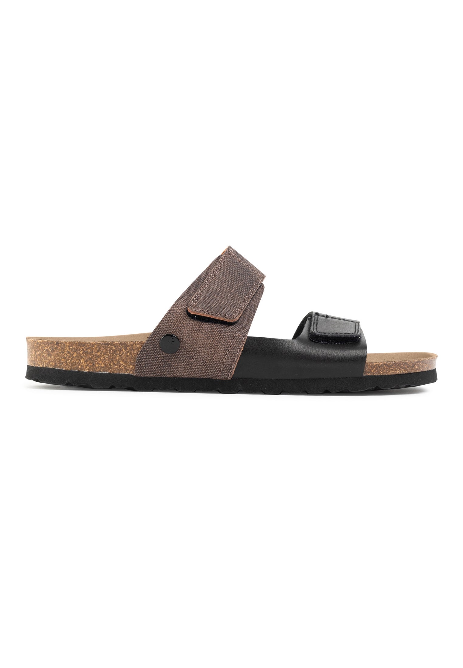 Gabian Black and Brown 2-Strap Sandals