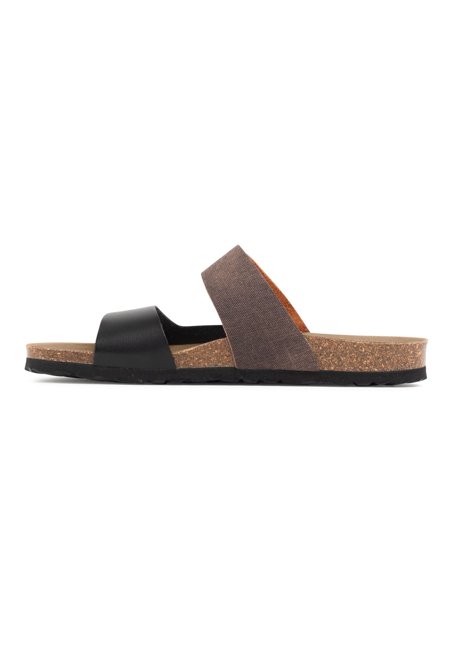 Sandales 2 Brides Gabian Noir Et Marron