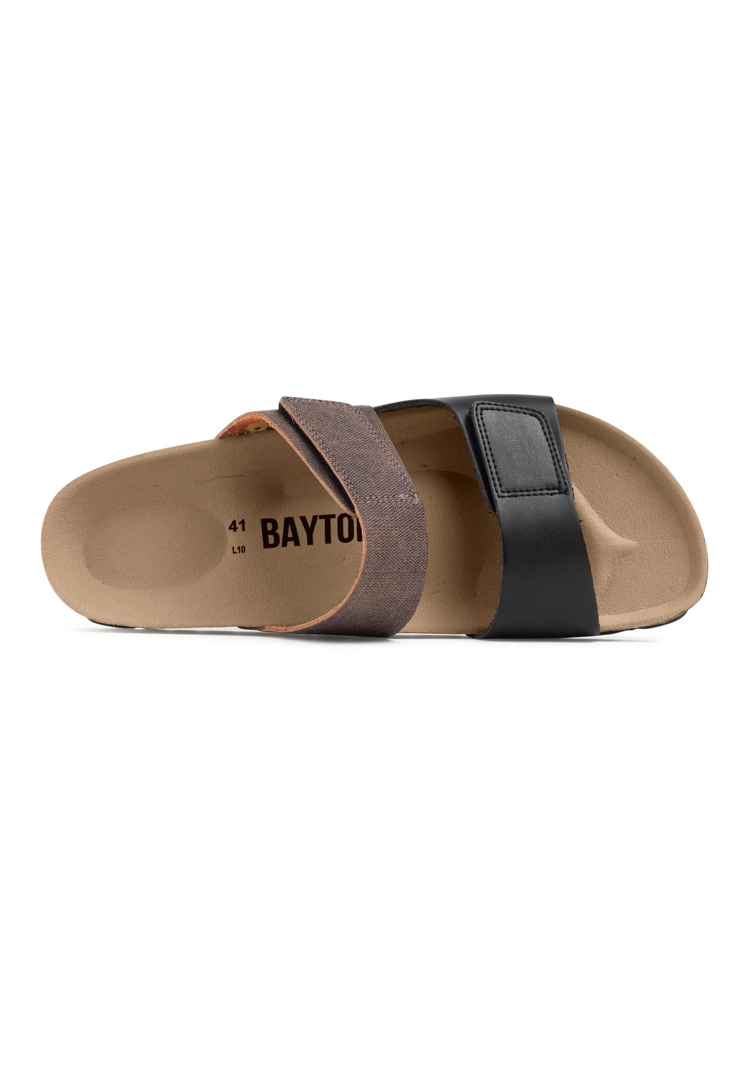 Gabian Black and Brown 2-Strap Sandals