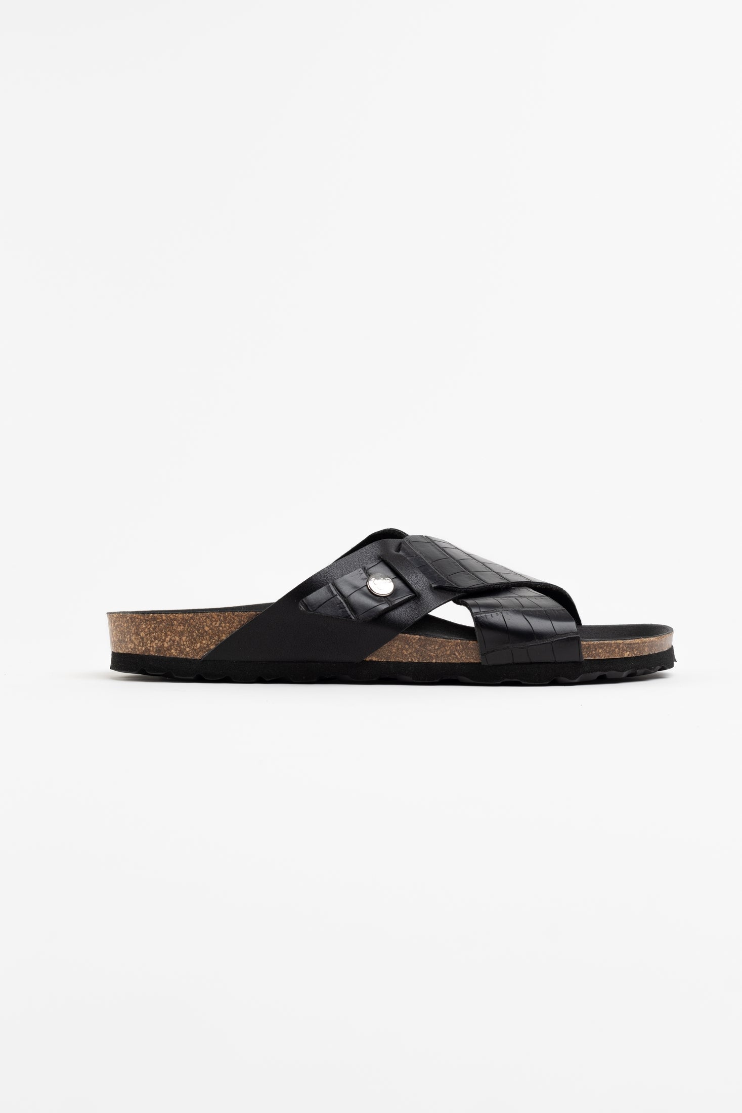 Gandhi Black 2 Strap Sandals