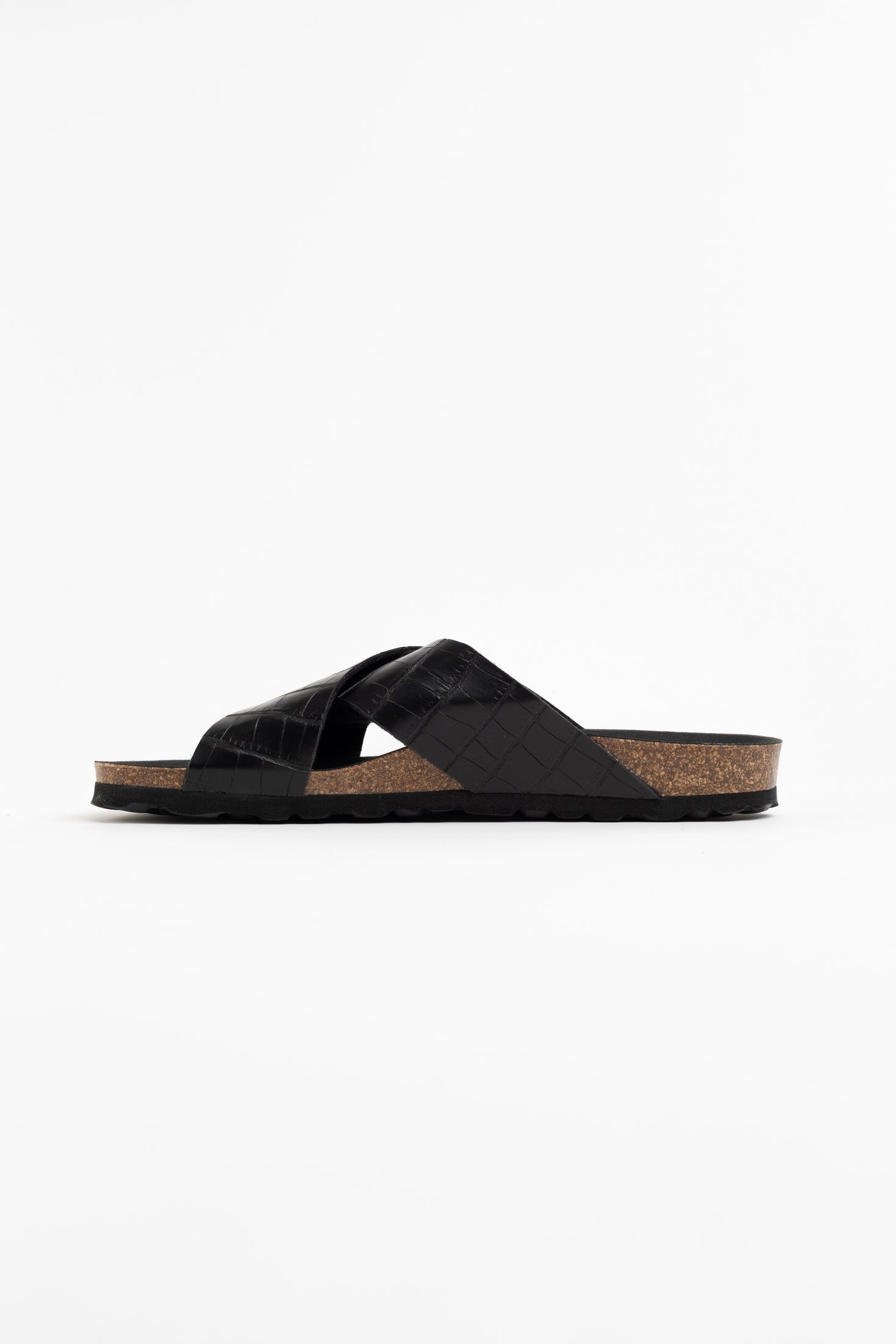 Gandhi Black 2 Strap Sandals