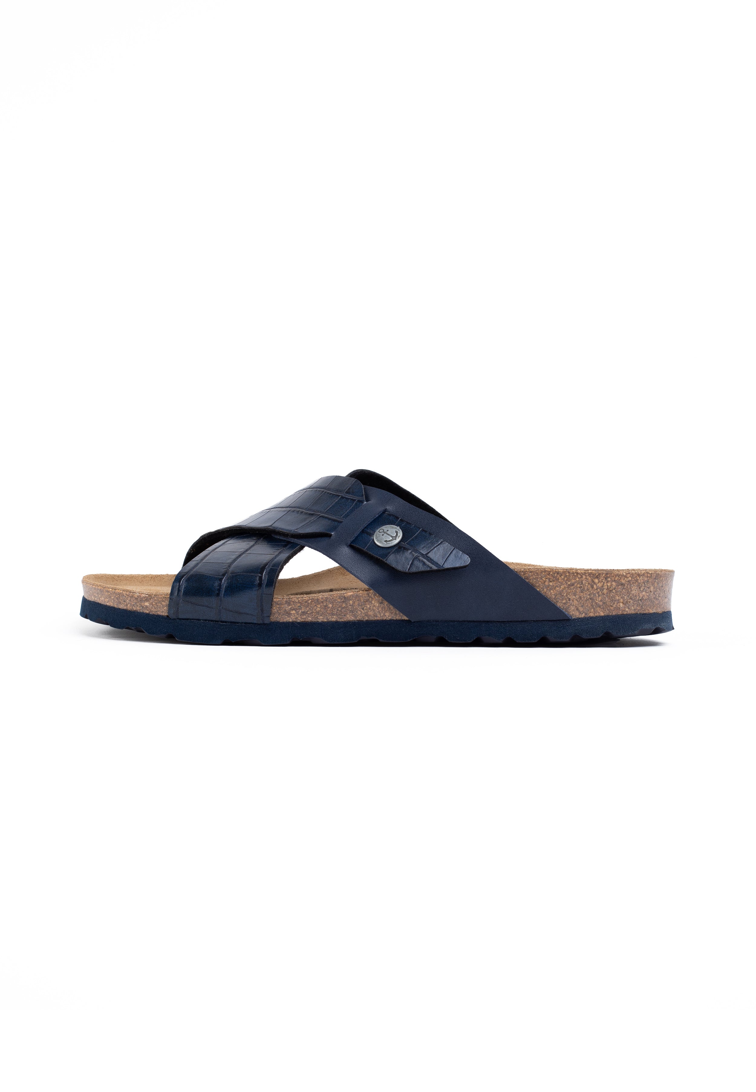 Gandhi Navy Blue 2 Strap Sandals