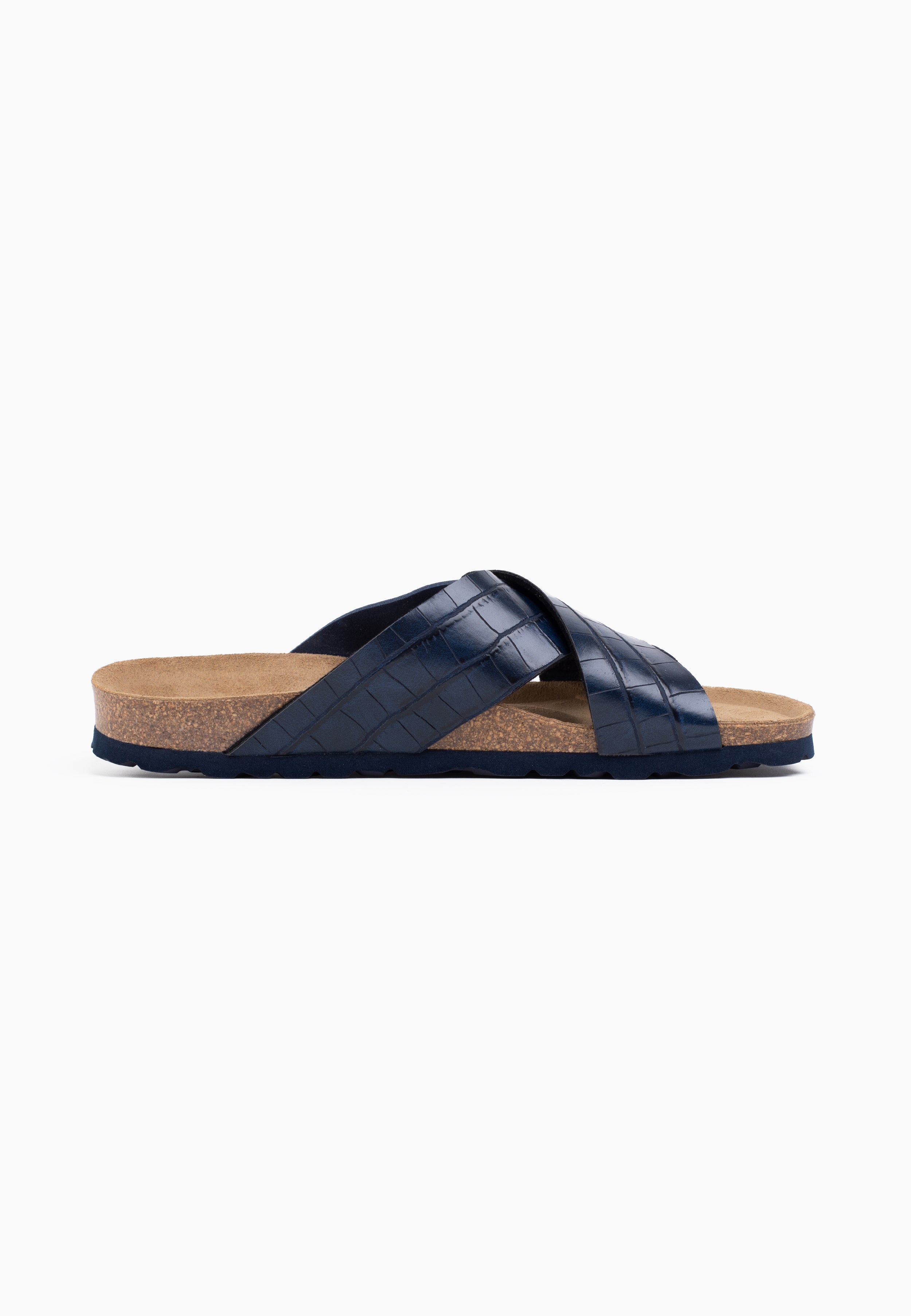 Gandhi Navy Blue 2 Strap Sandals