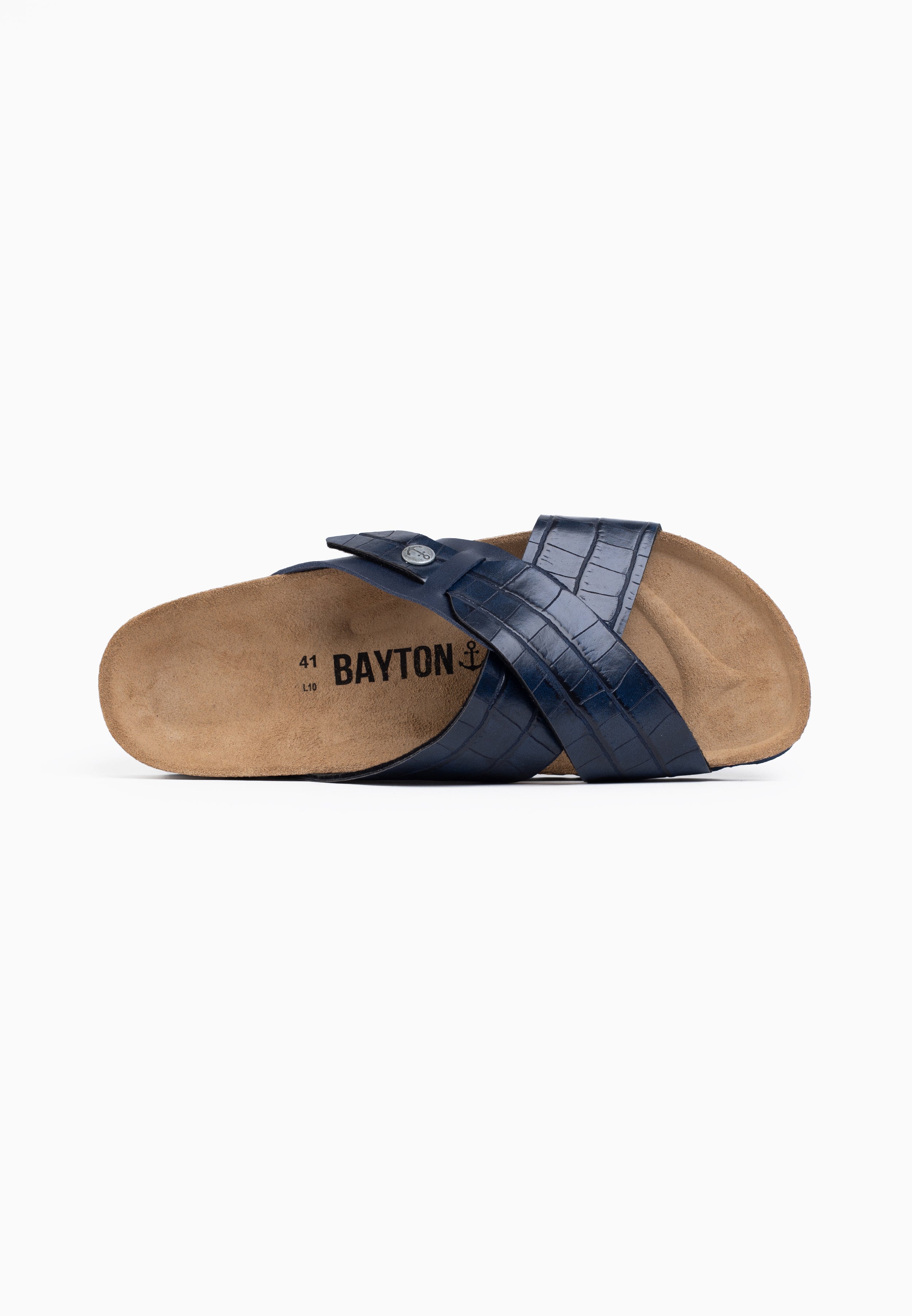 Gandhi Navy Blue 2 Strap Sandals