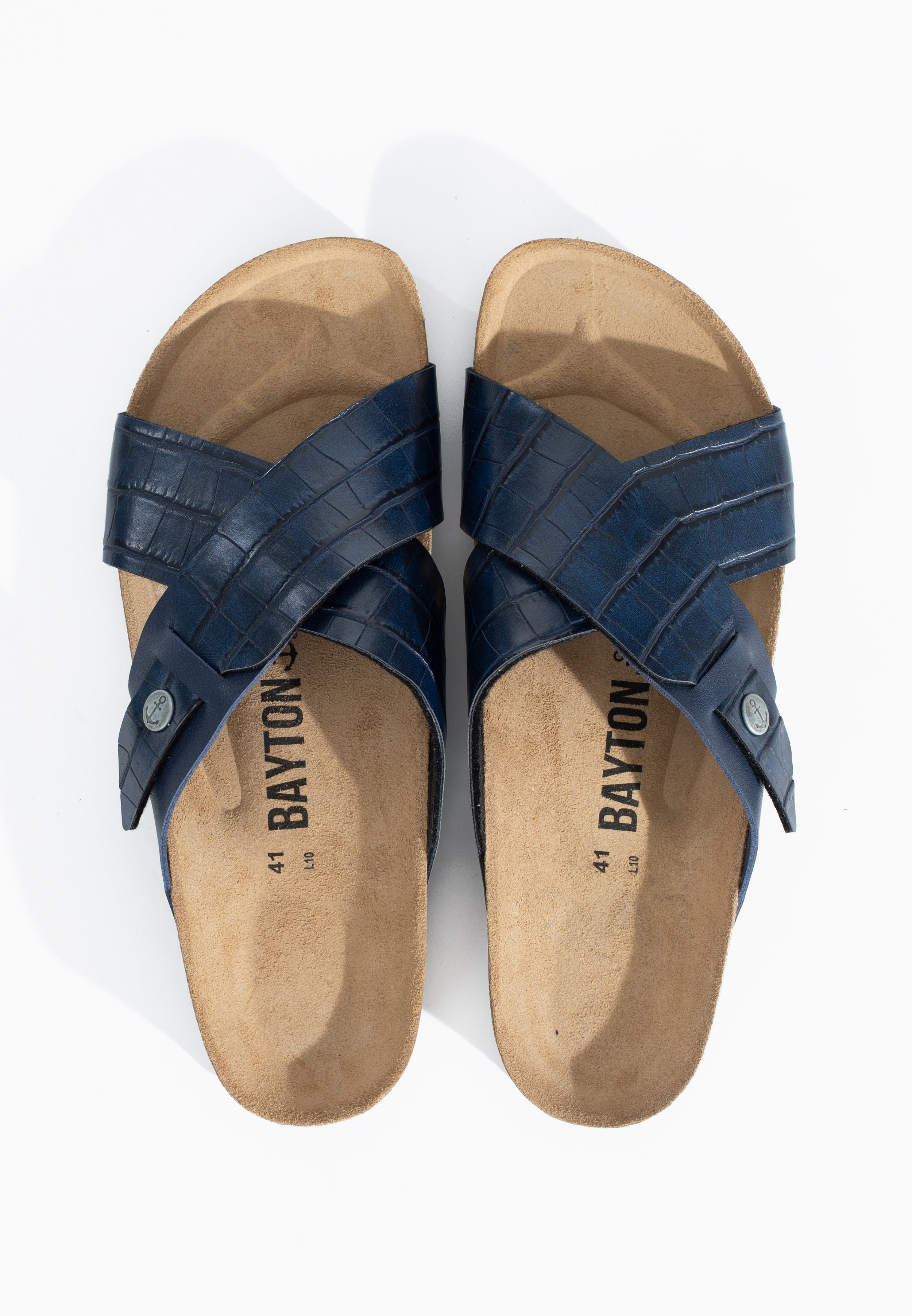 Gandhi Navy Blue 2 Strap Sandals