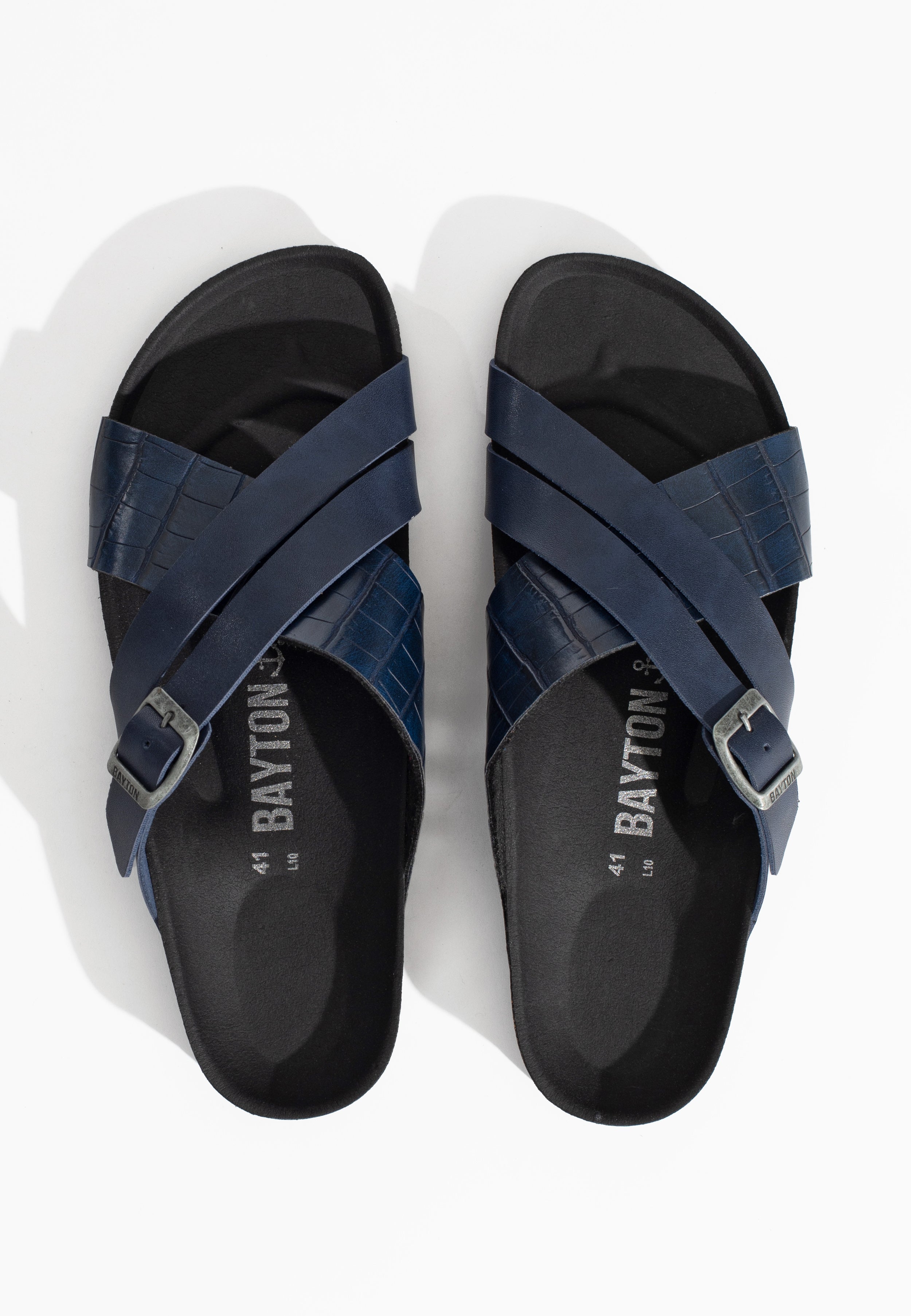 Gautier Navy Blue Multi-Strap Sandals