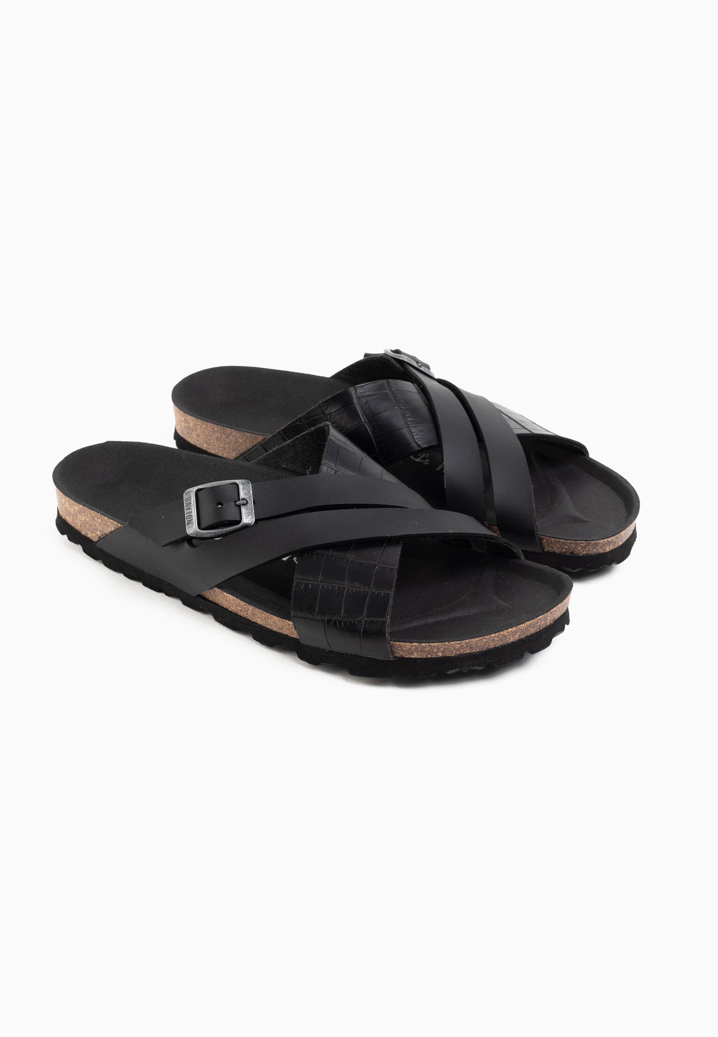 Gautier Black Multi-Strap Sandals