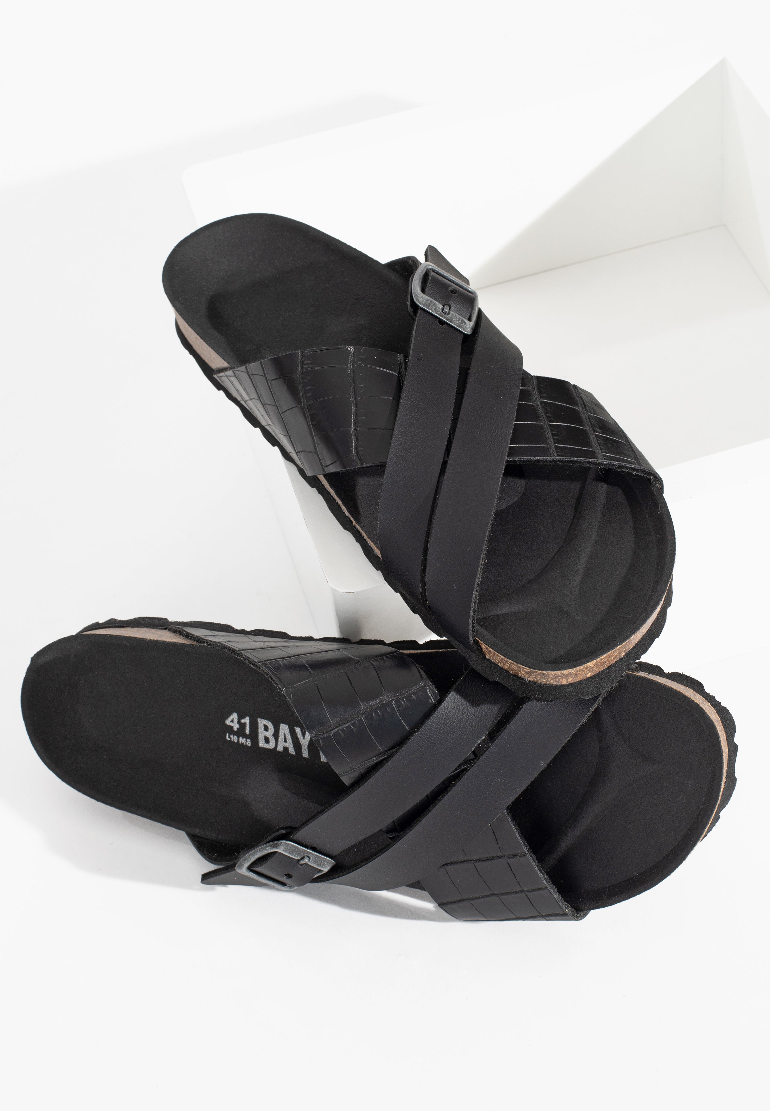 Gautier Black Multi-Strap Sandals