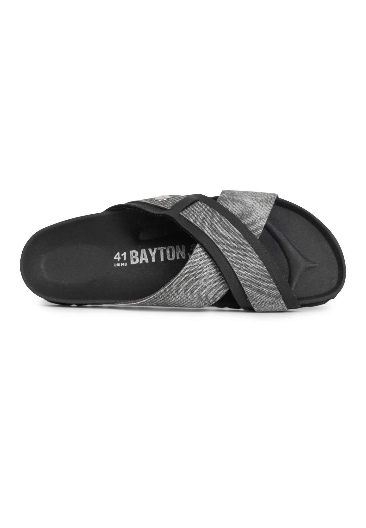 Sandalias Gianni 2 Tiras Gris Y Negro