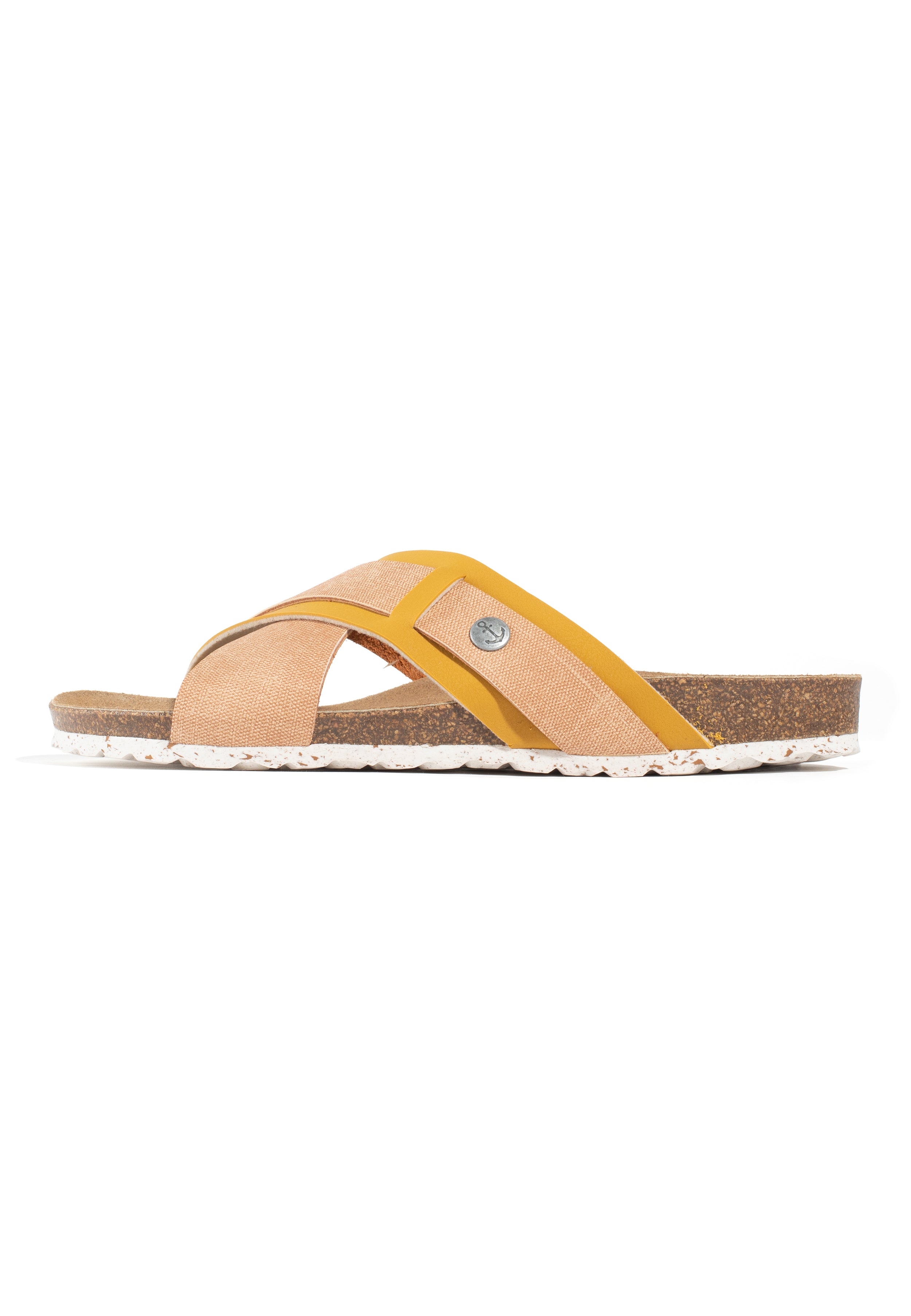 Gianni Beige and Camel 2 Strap Sandals