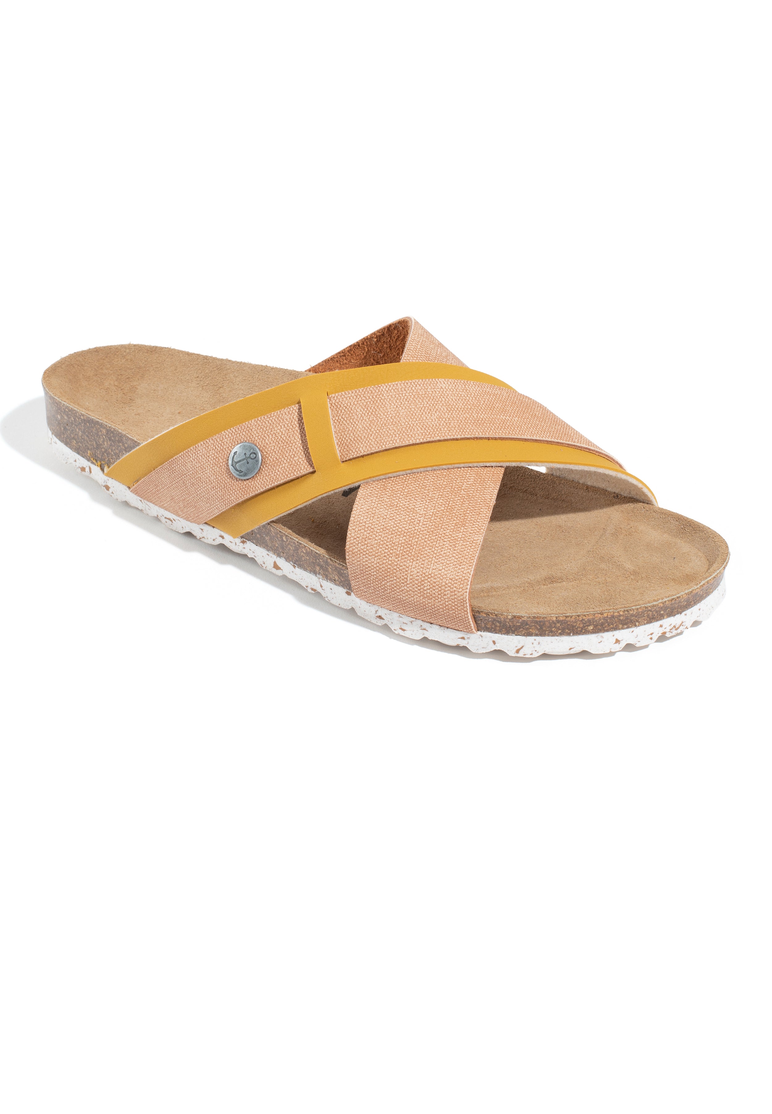 Sandales 2 Brides Gianni Beige Et Camel