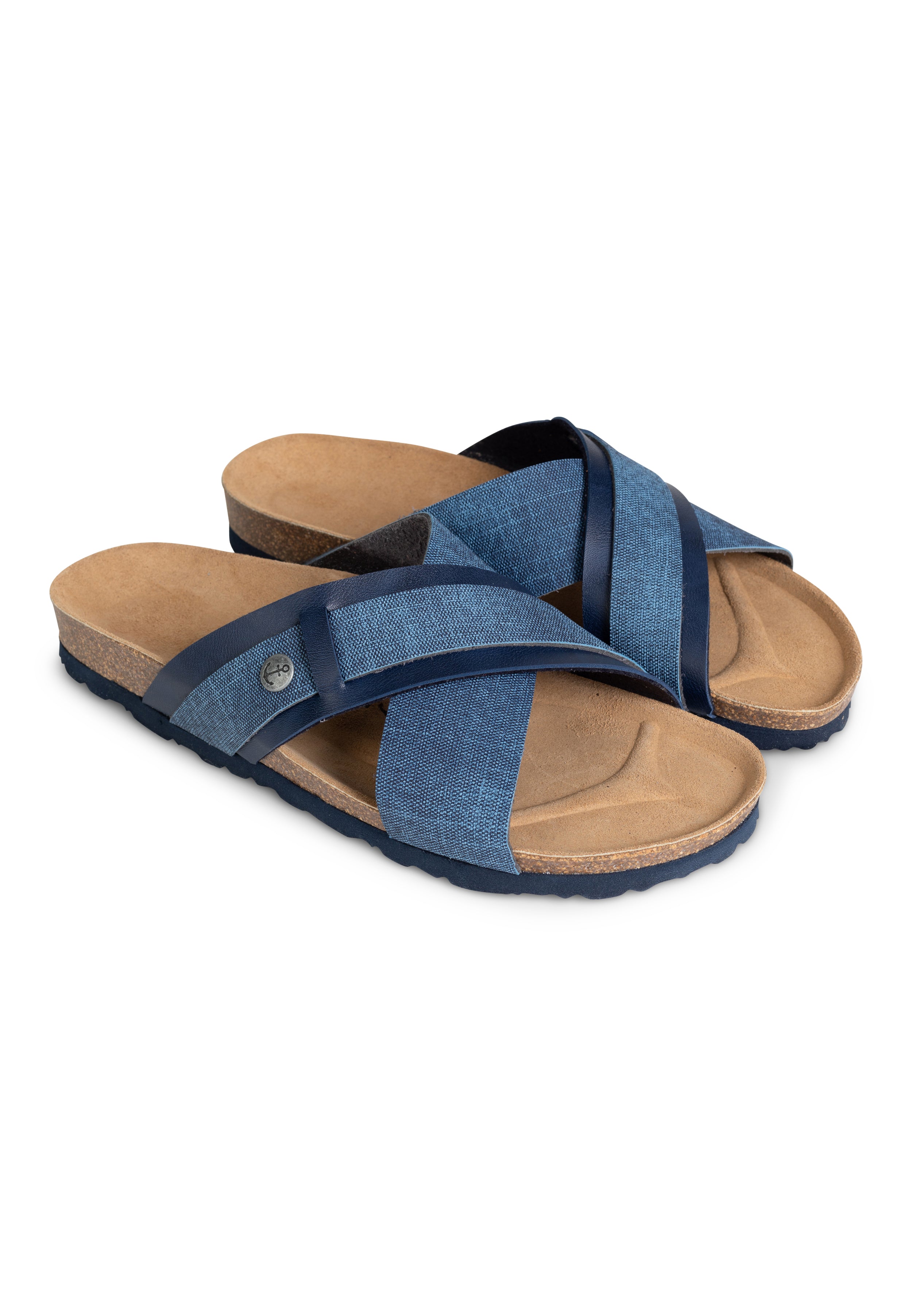 Gianni Navy Blue 2 Strap Sandals