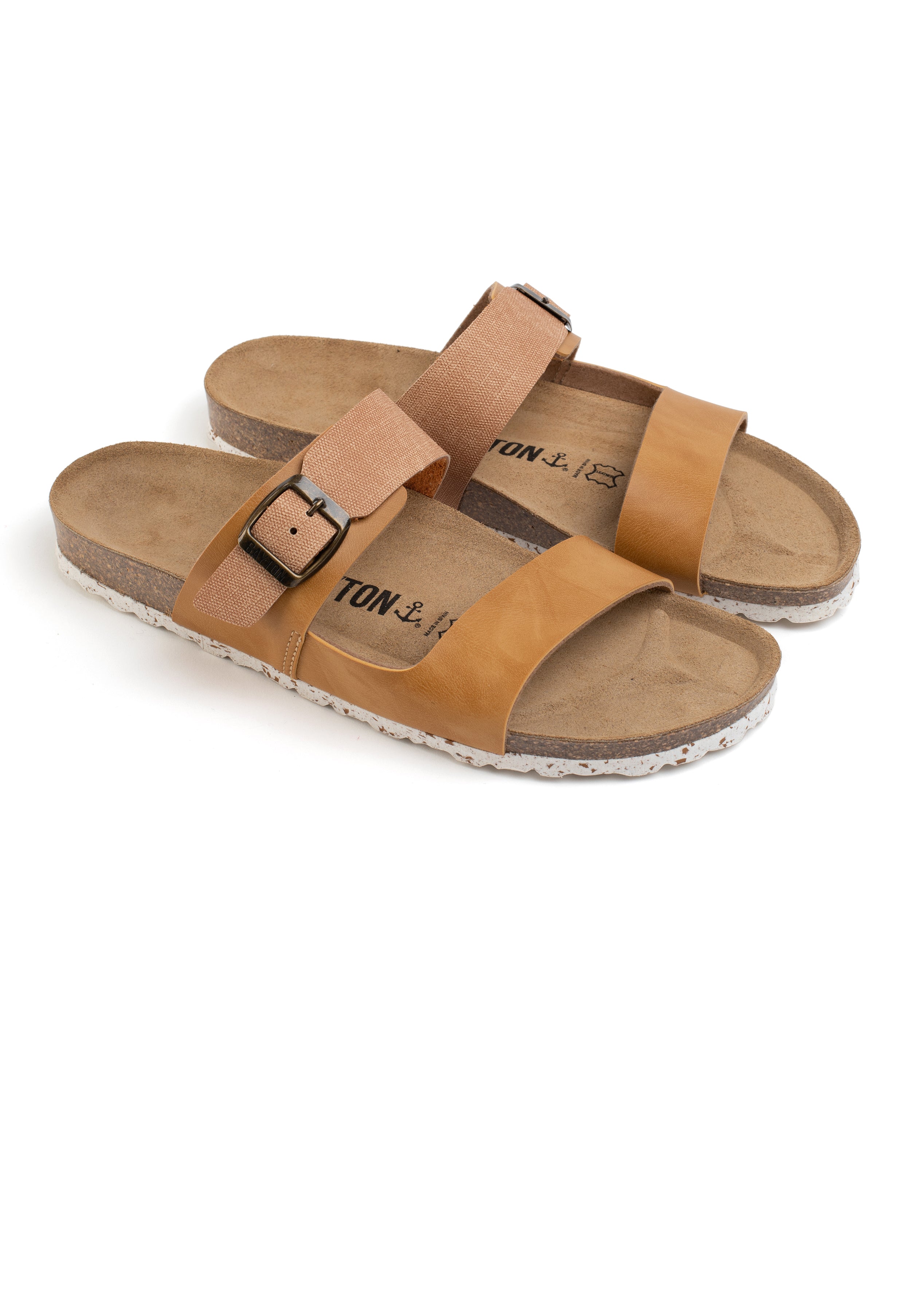 Guirec Sandalias 2 Tiras Tan Y Camel