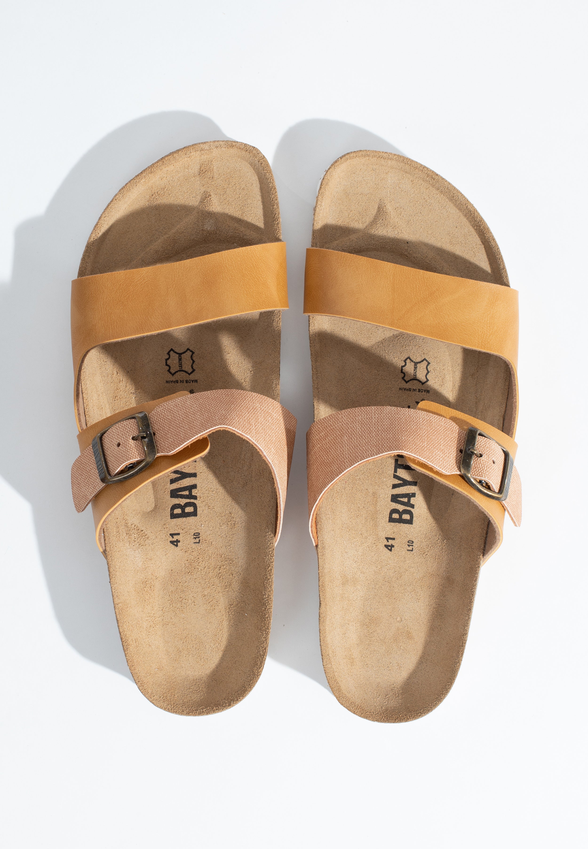 Guirec Tan and Camel 2 Strap Sandals