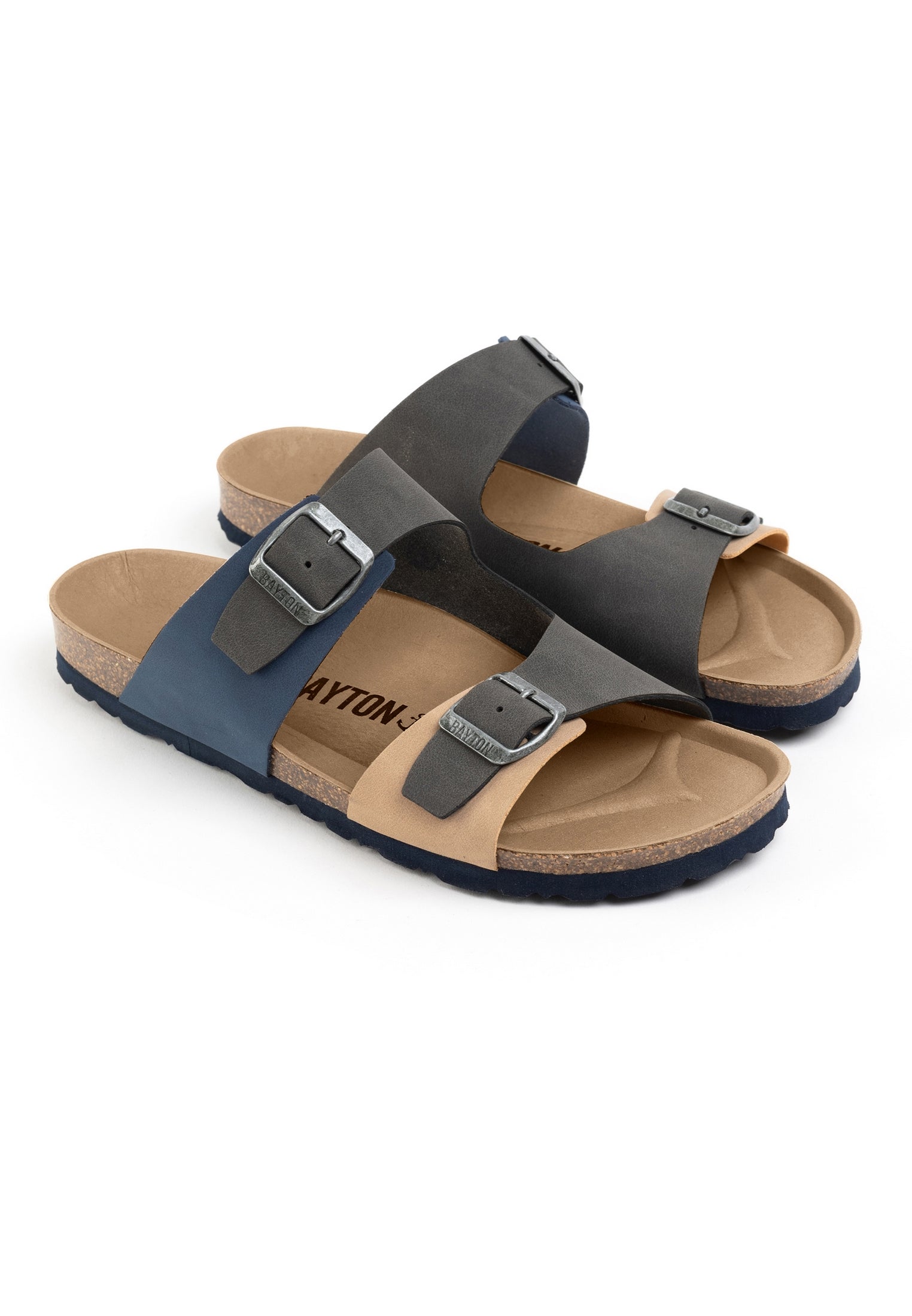 Ilithyie 2 Straps Sandals Navy Blue, Beige and Grey