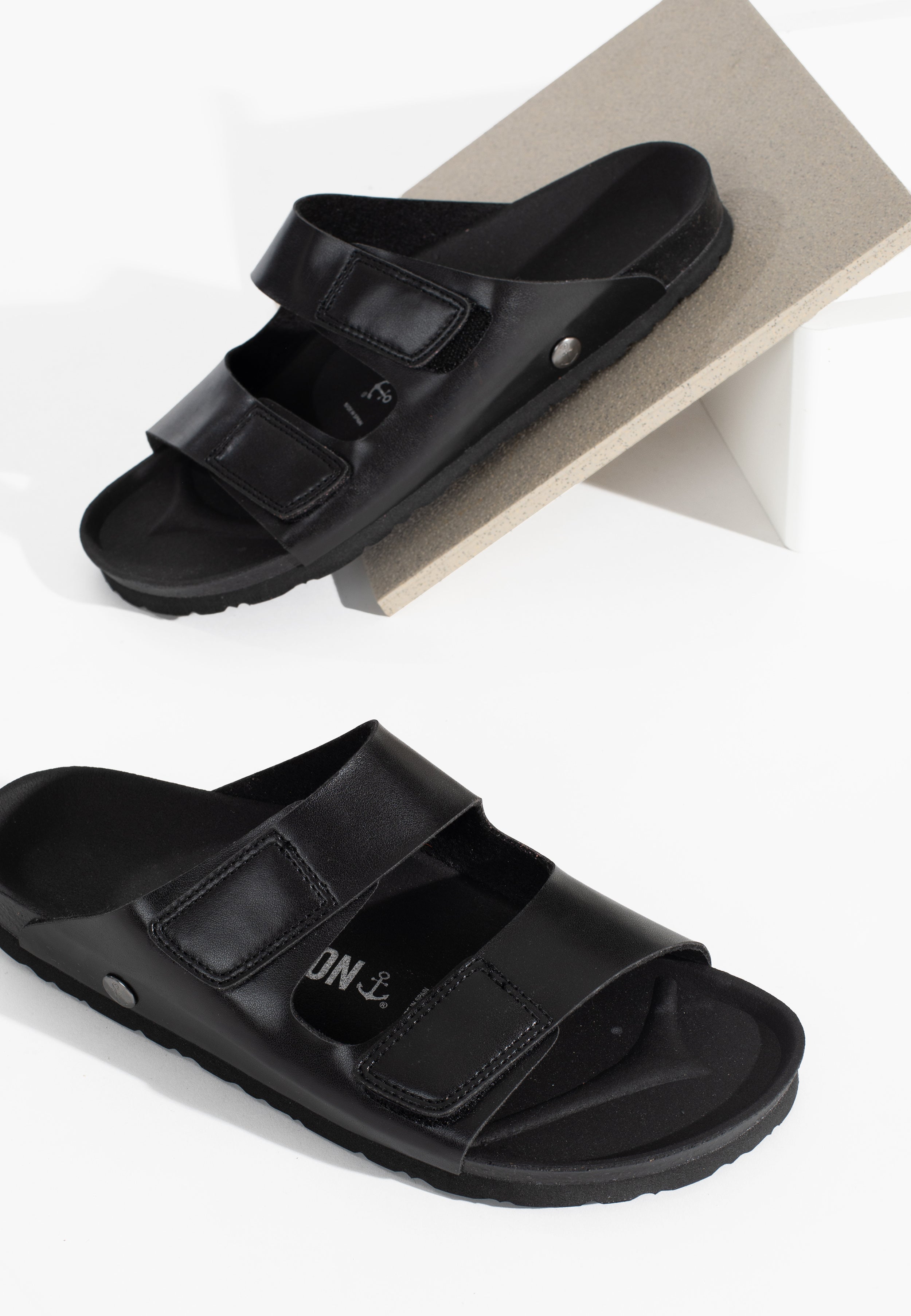 Black Marine 2 Strap Sandals