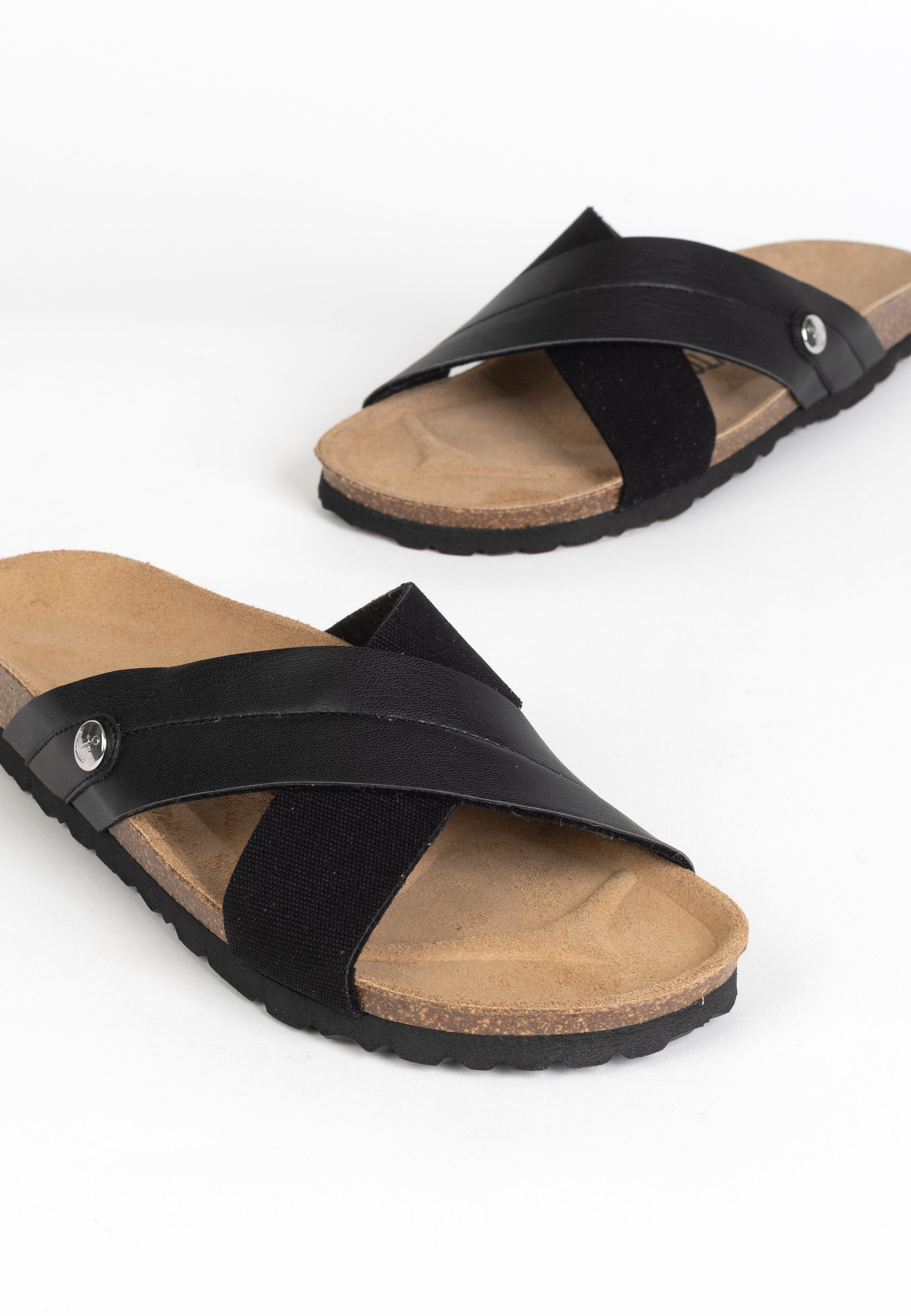 Mimizan Black 2 Strap Sandals