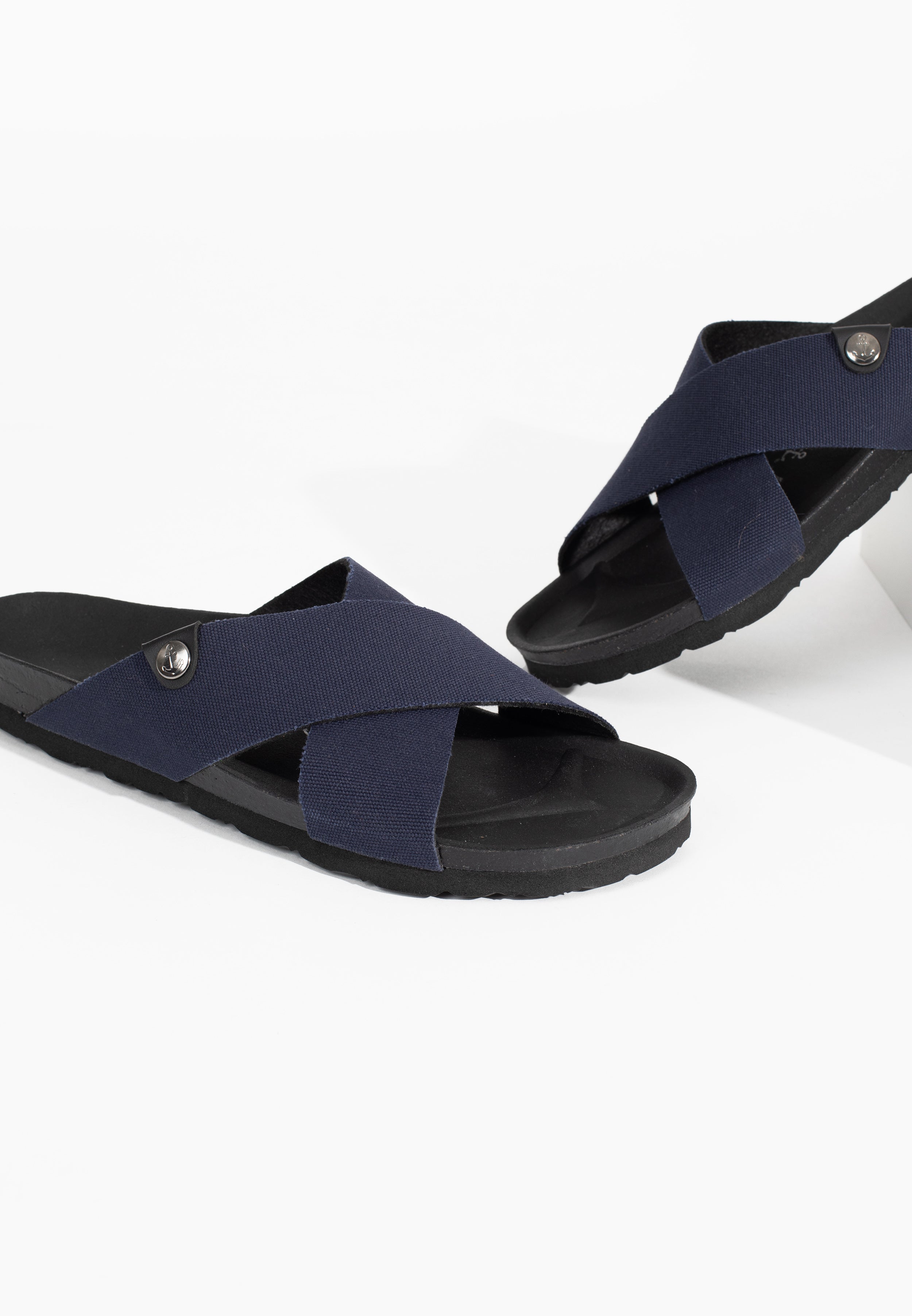 Saxo Navy Blue 2 Strap Sandals