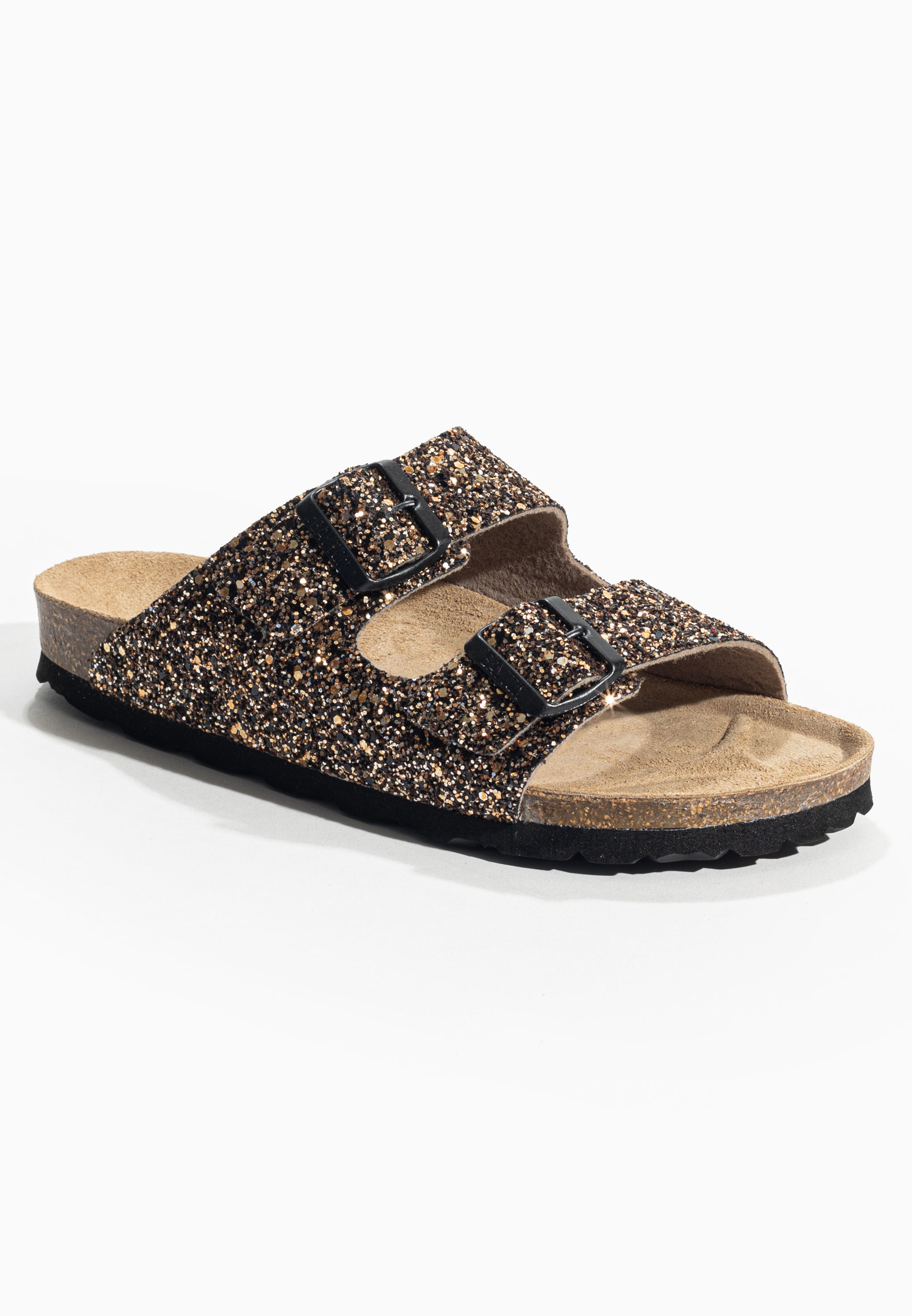 Tracy Bronze Glitter 2 Strap Sandals