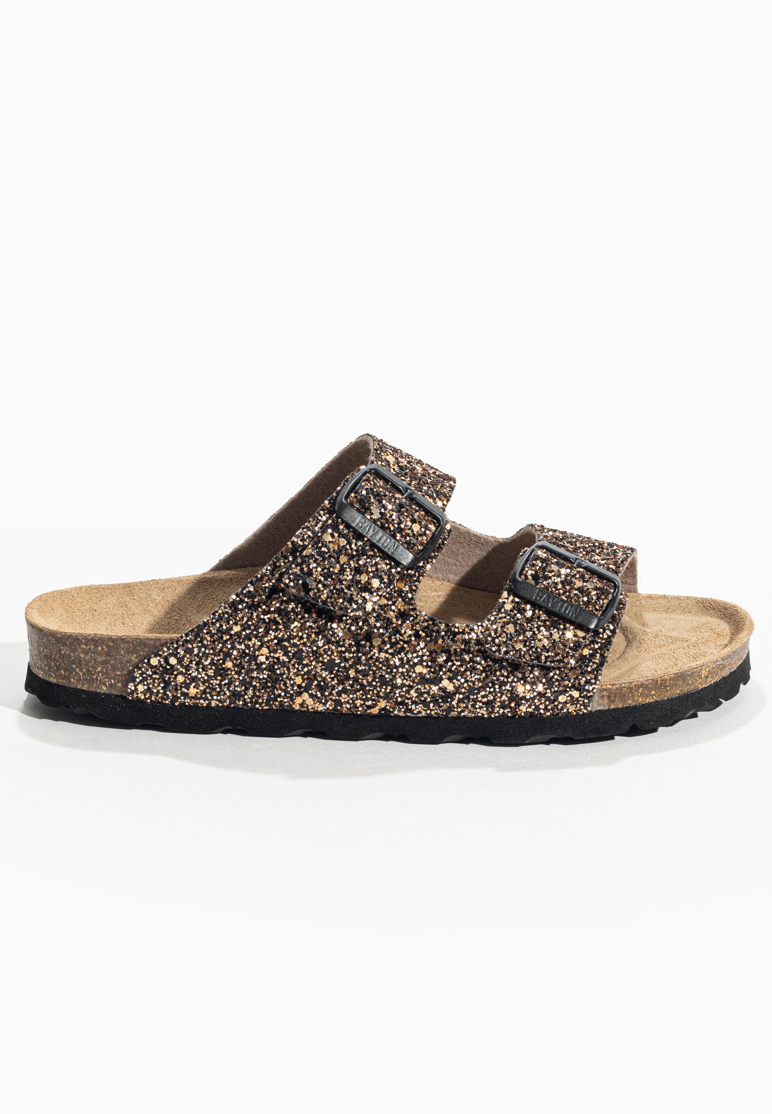 Tracy Bronze Glitter 2 Strap Sandals