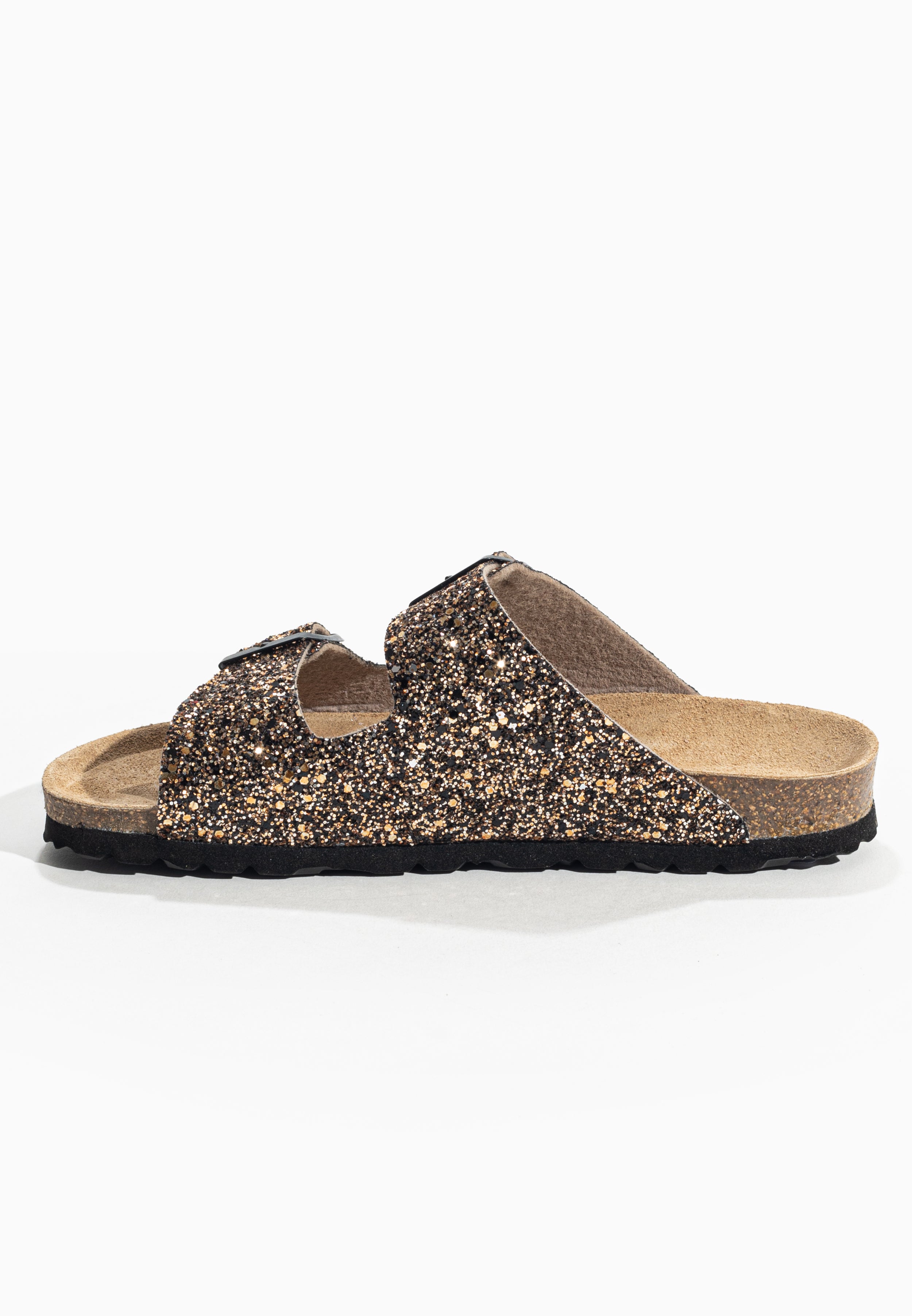 Tracy Bronze Glitter 2 Strap Sandals