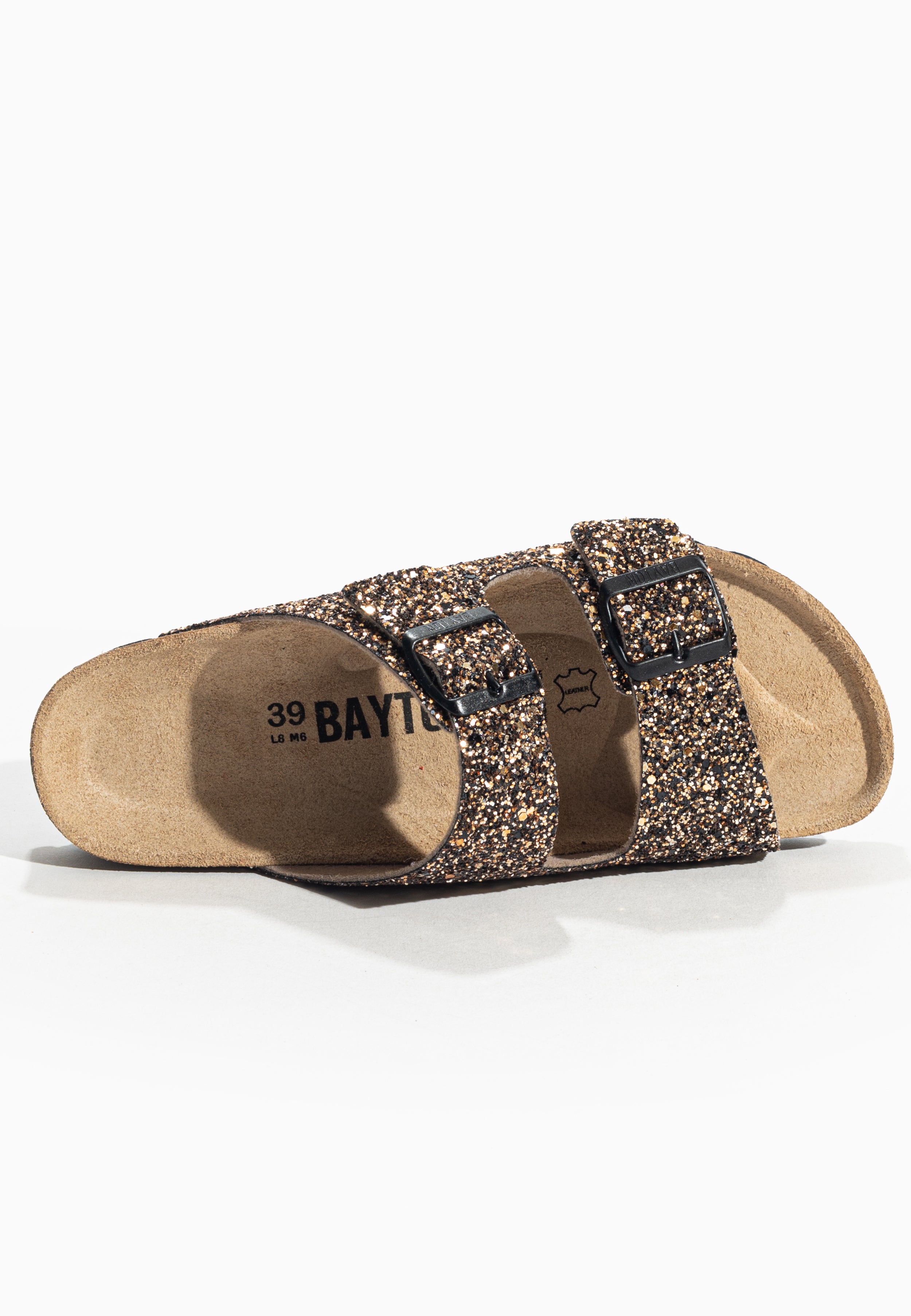 Tracy Bronze Glitter 2 Strap Sandals