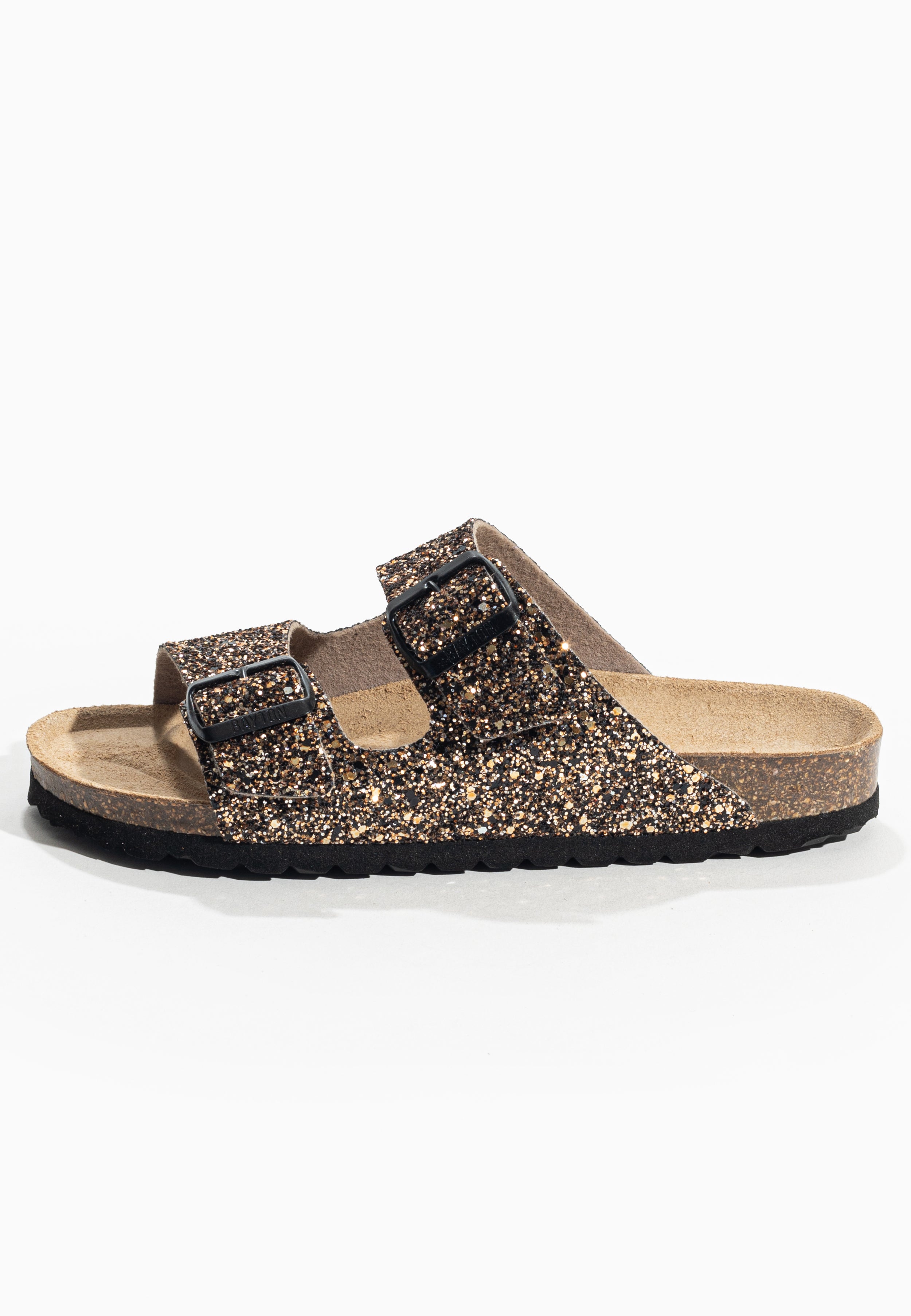 Tracy Bronze Glitter 2 Strap Sandals