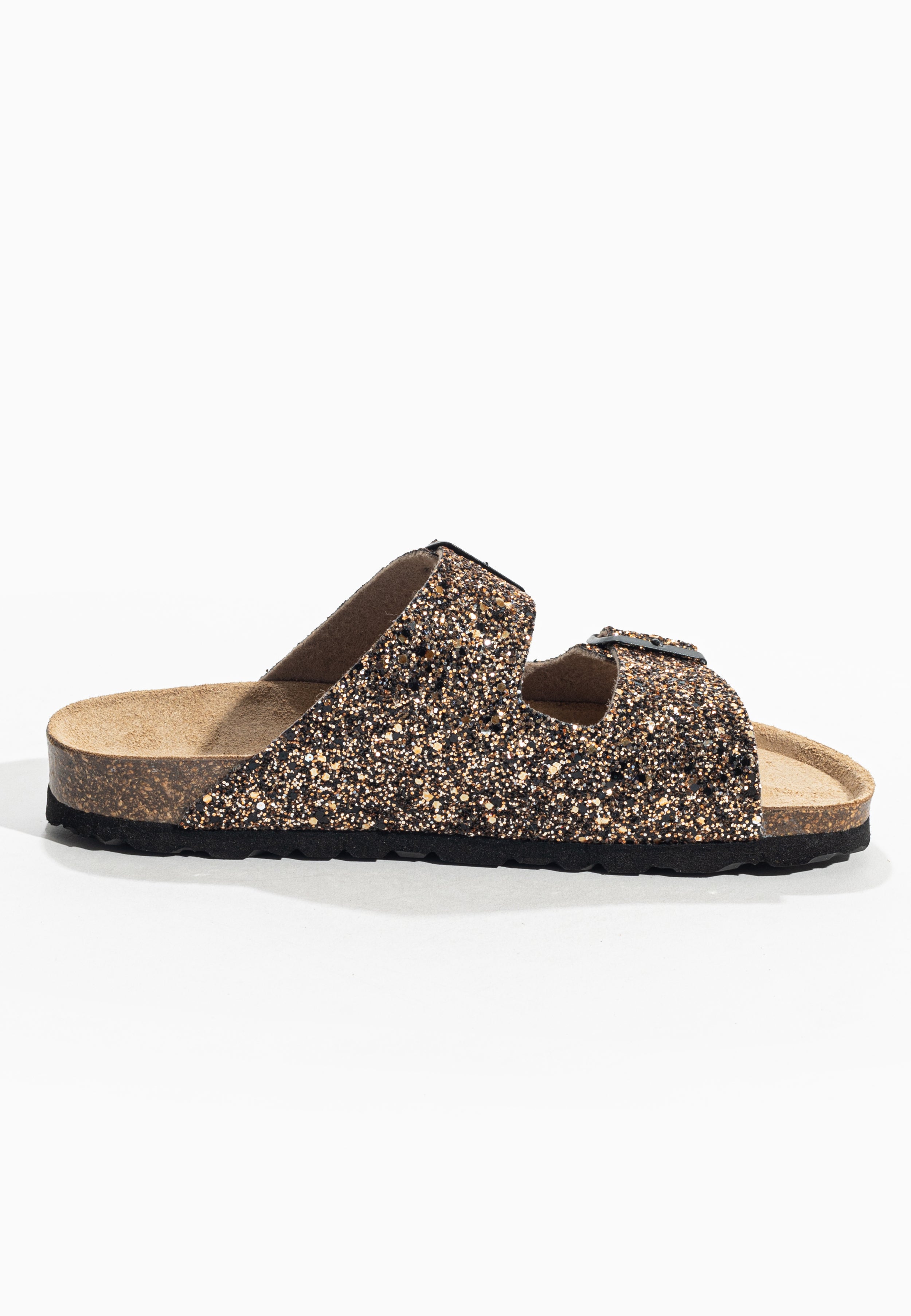 Tracy Bronze Glitter 2 Strap Sandals