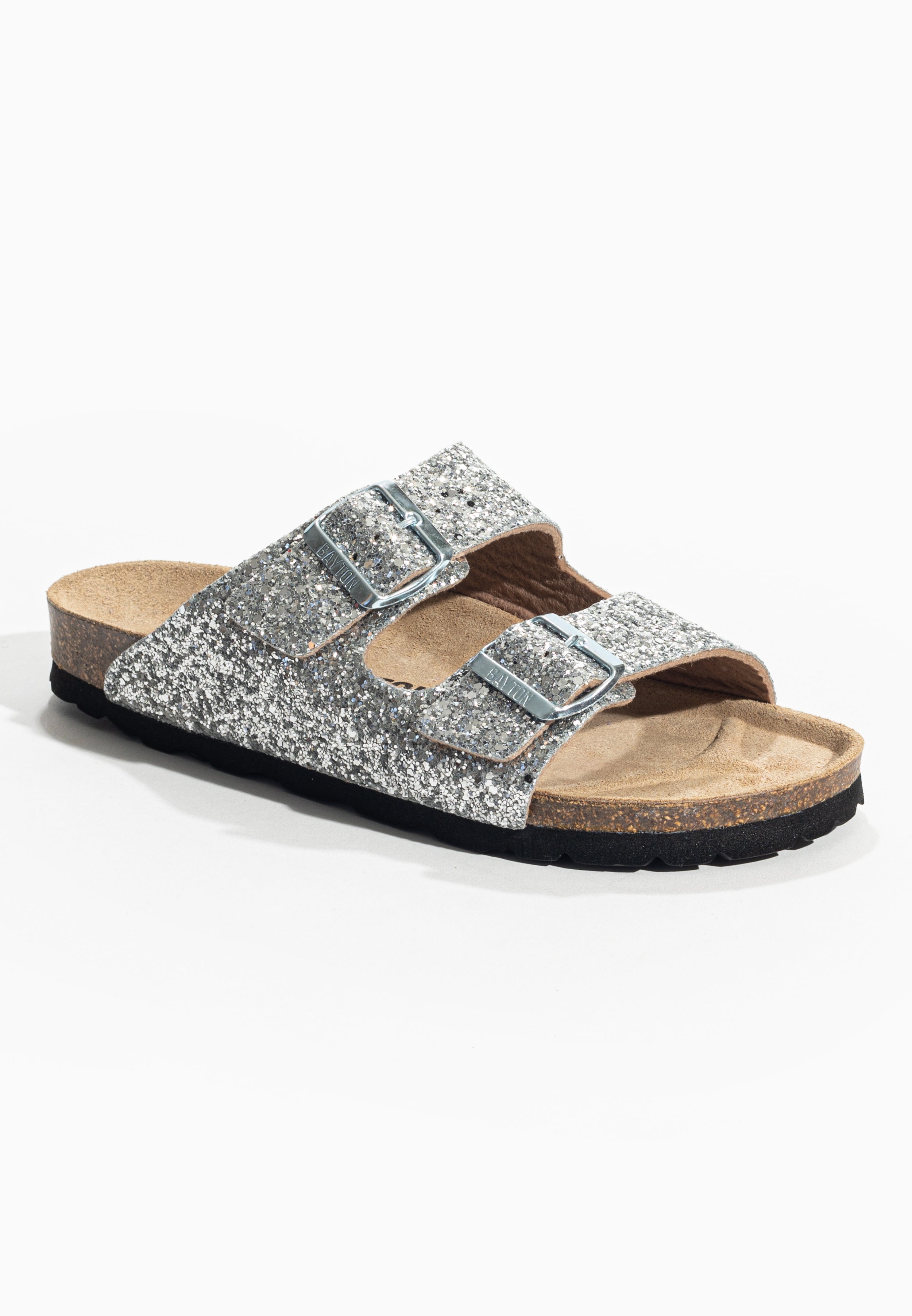 Tracy Silver Glitter 2 Strap Sandals