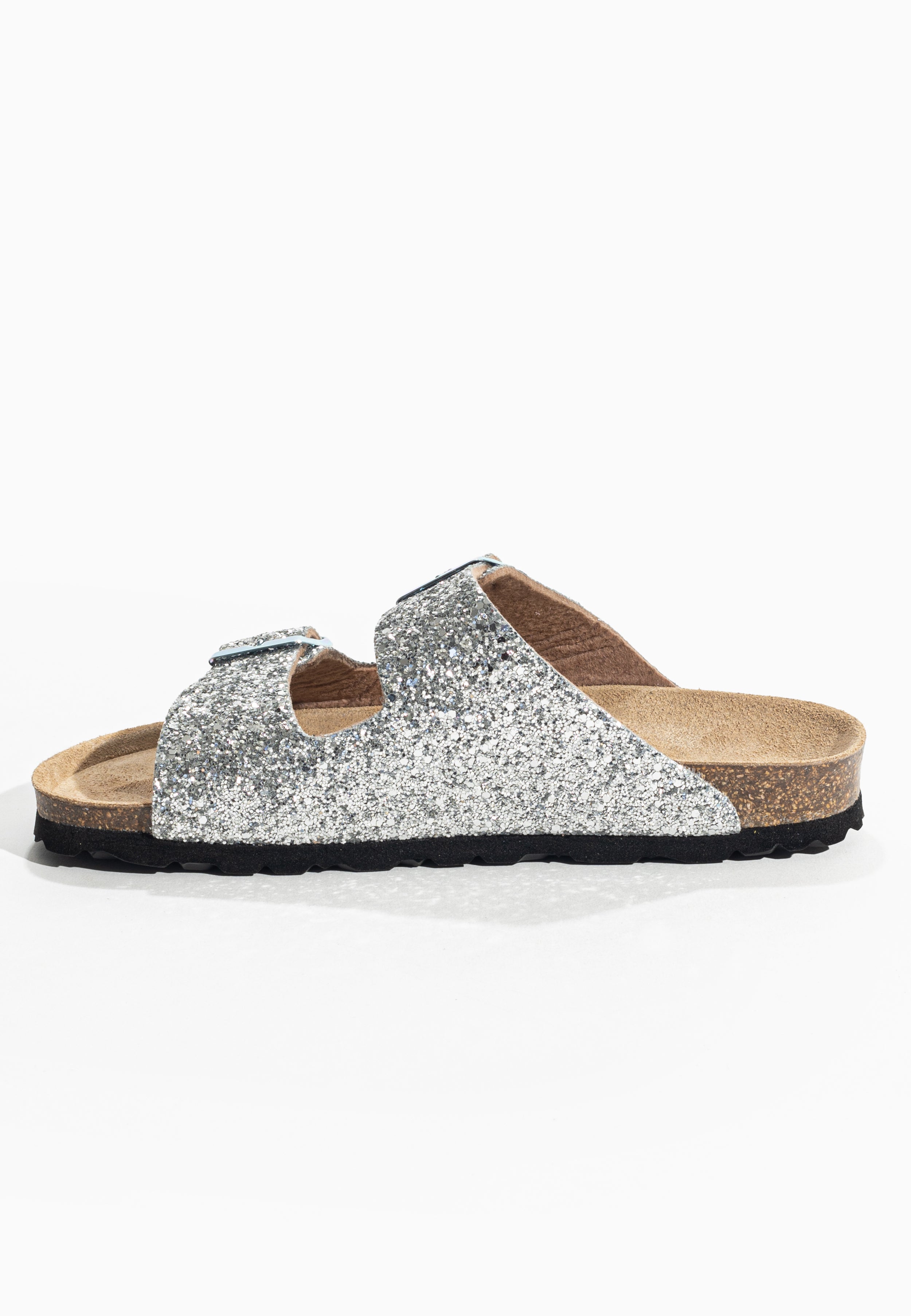 Tracy Silver Glitter 2 Strap Sandals