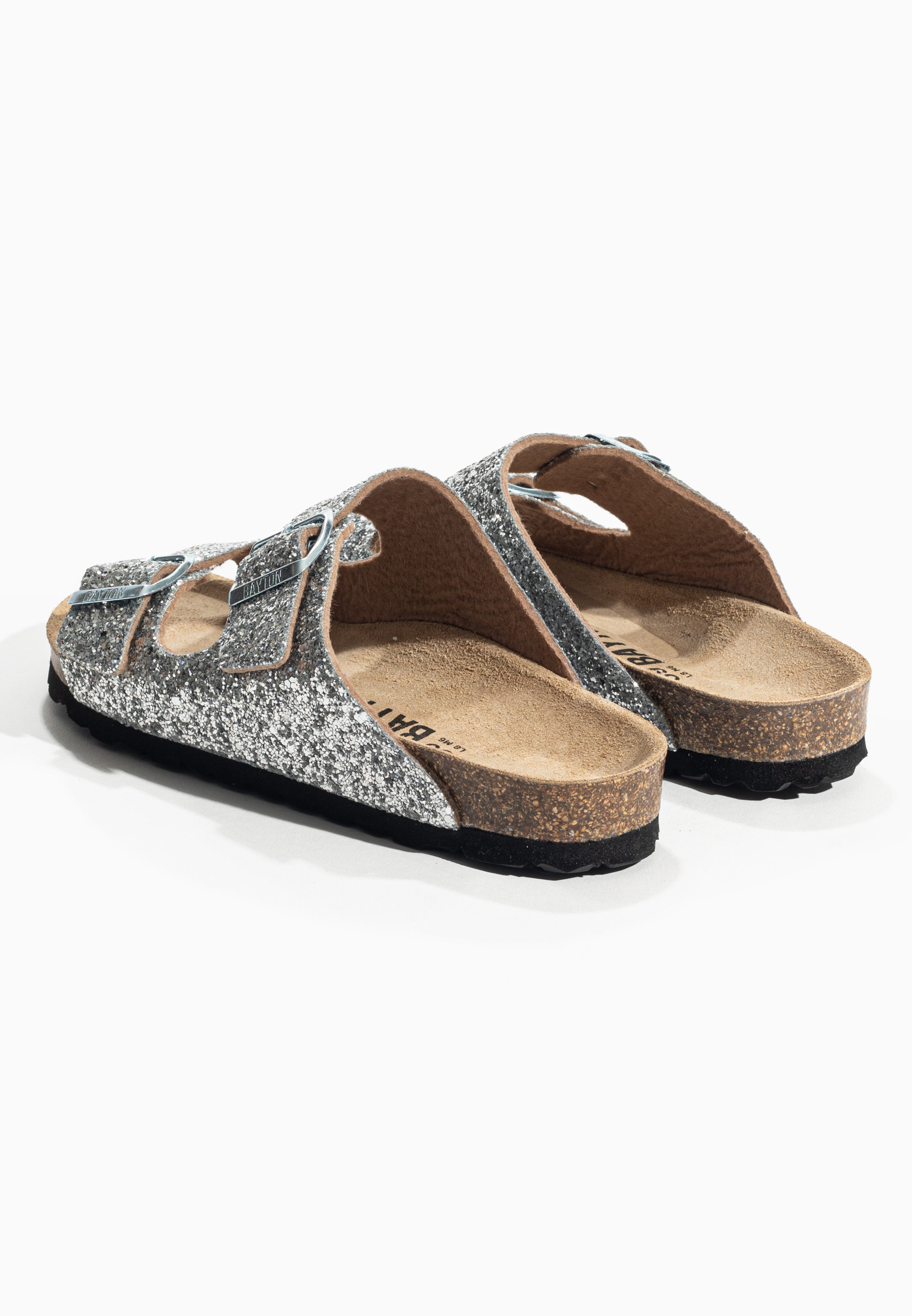 Tracy Silver Glitter 2 Strap Sandals