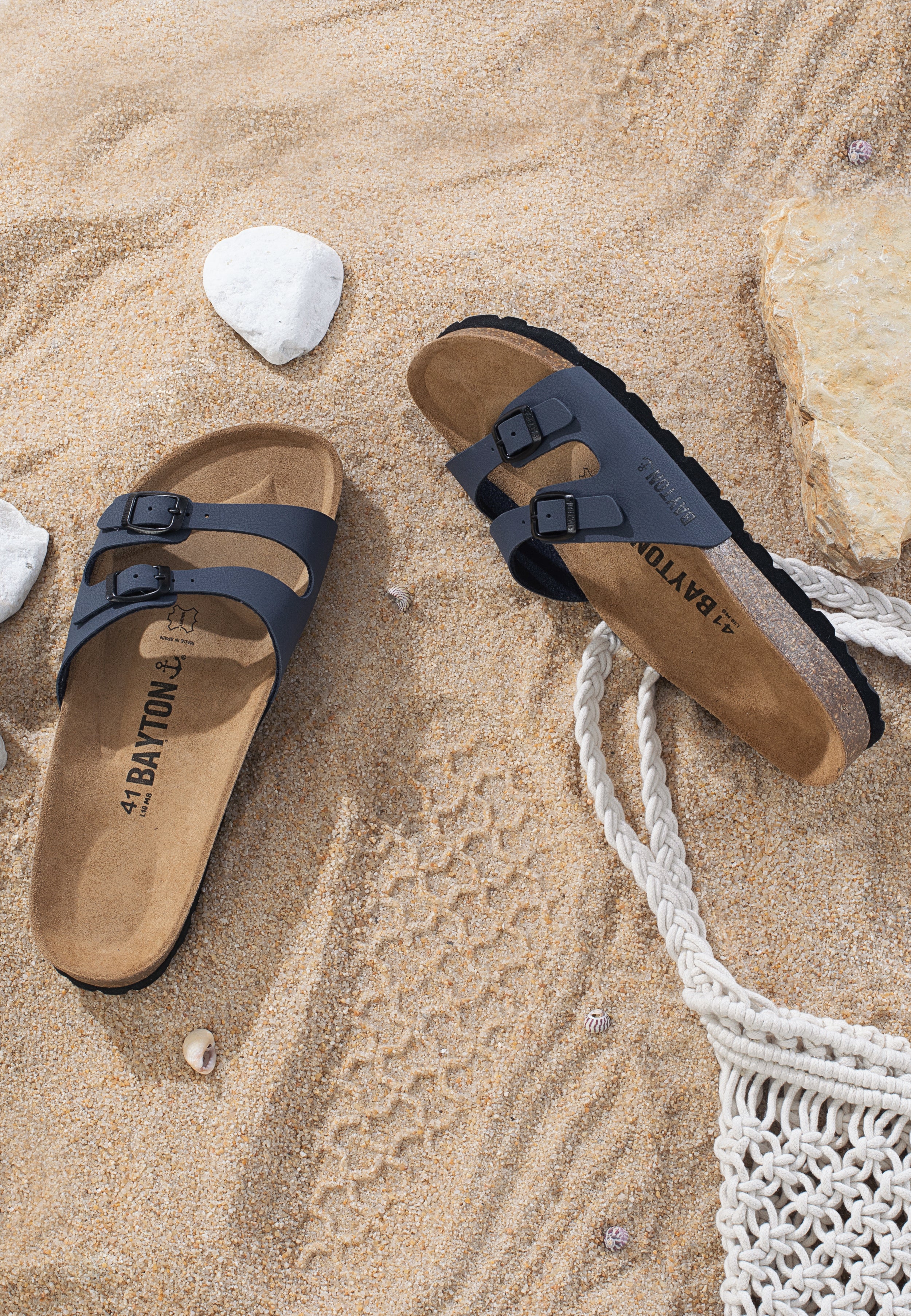 Melinda Navy Blue 2 Strap Sandals