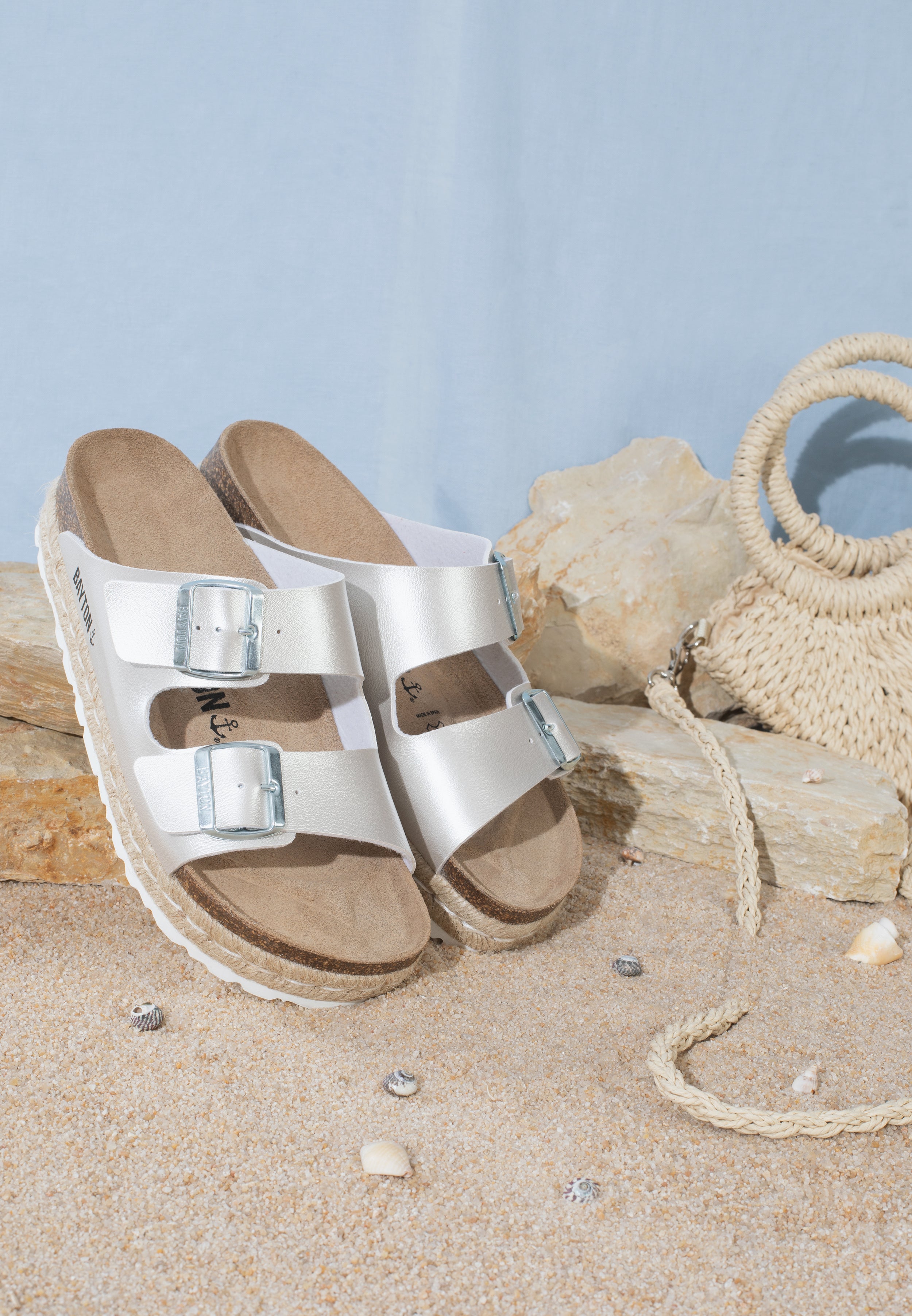 Silvia Light Silver Platform Sandals