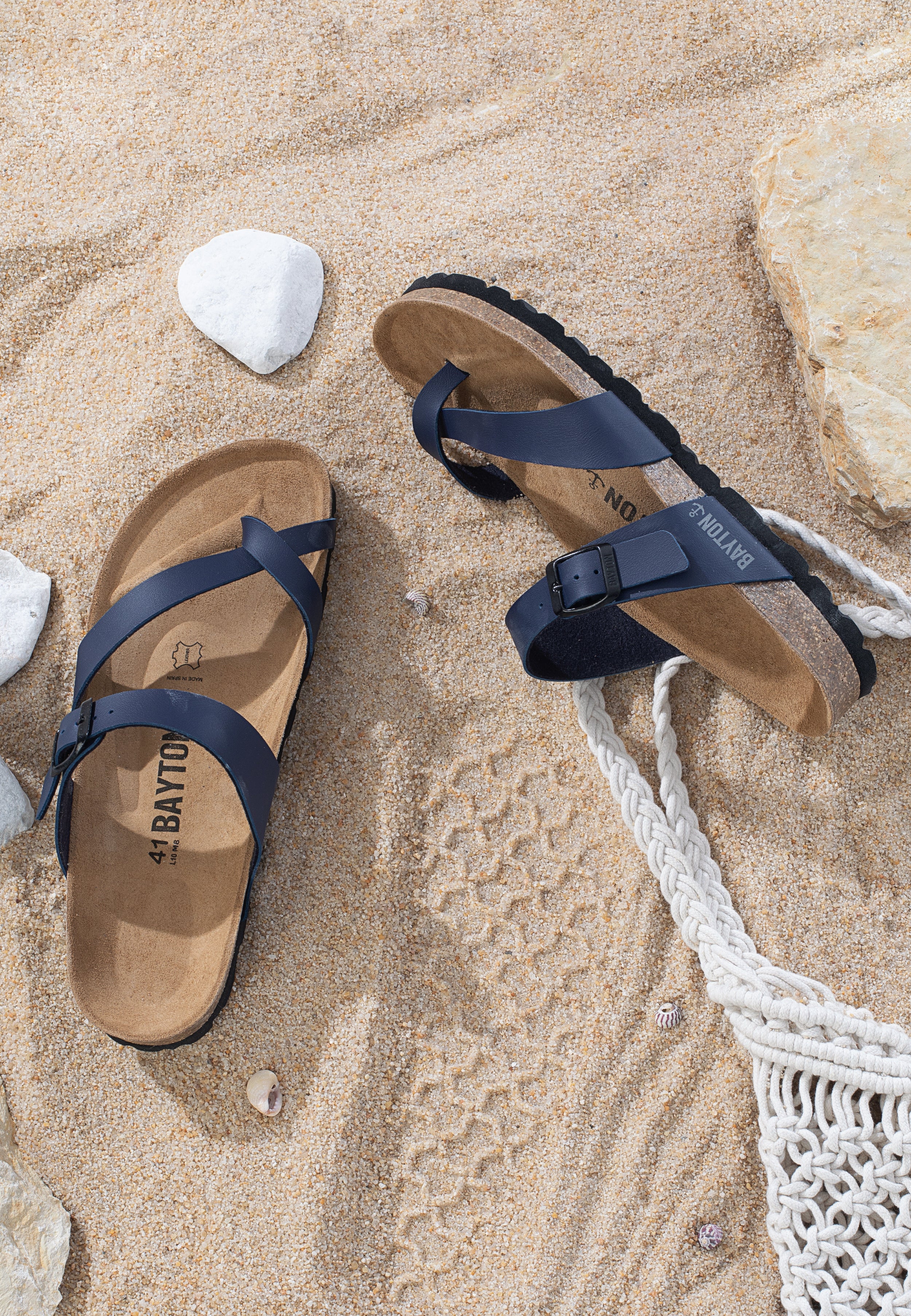 Cintra Navy Blue Toe Post Sandals