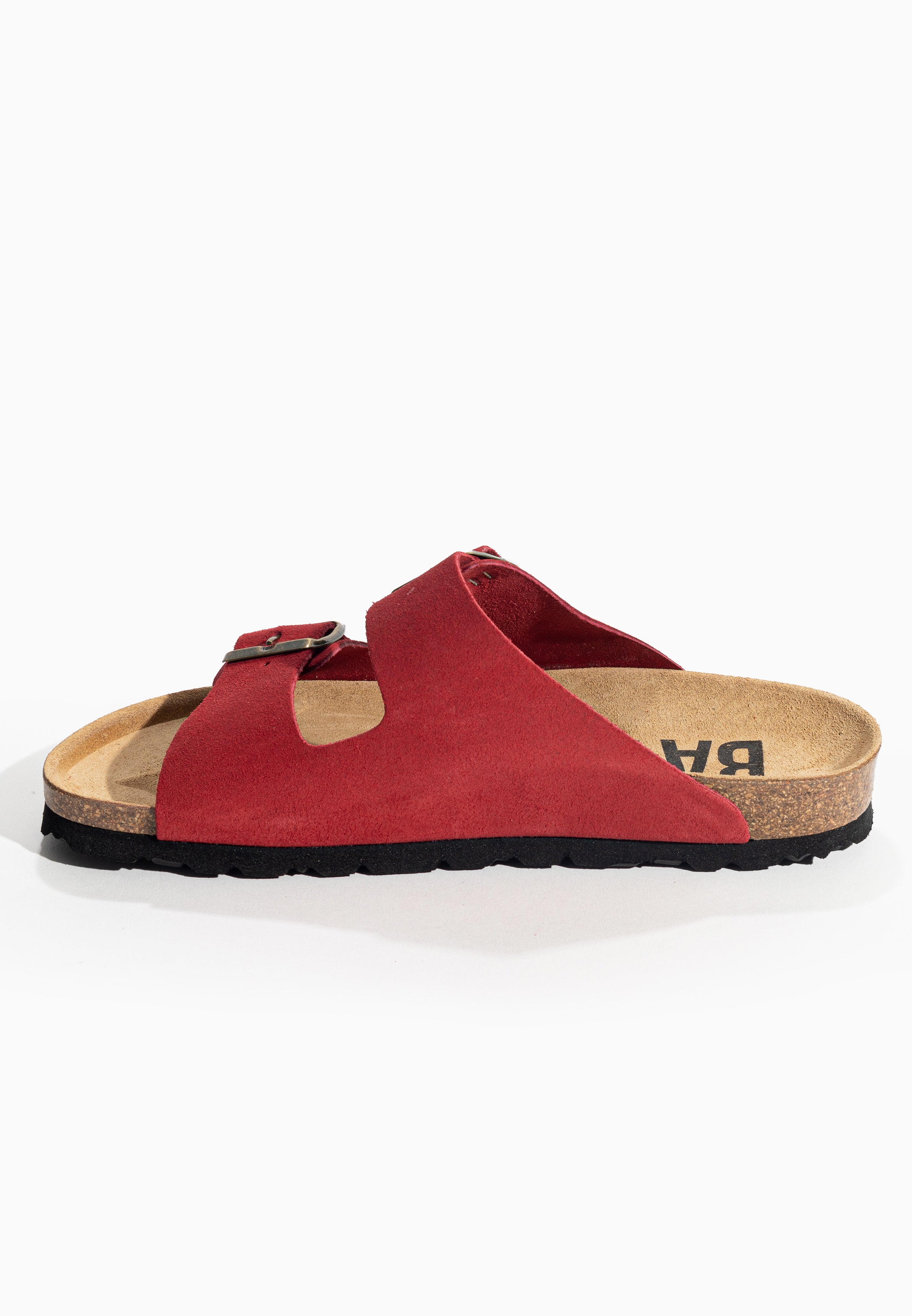 Atlas Red Suede Leather 2 Strap Sandals