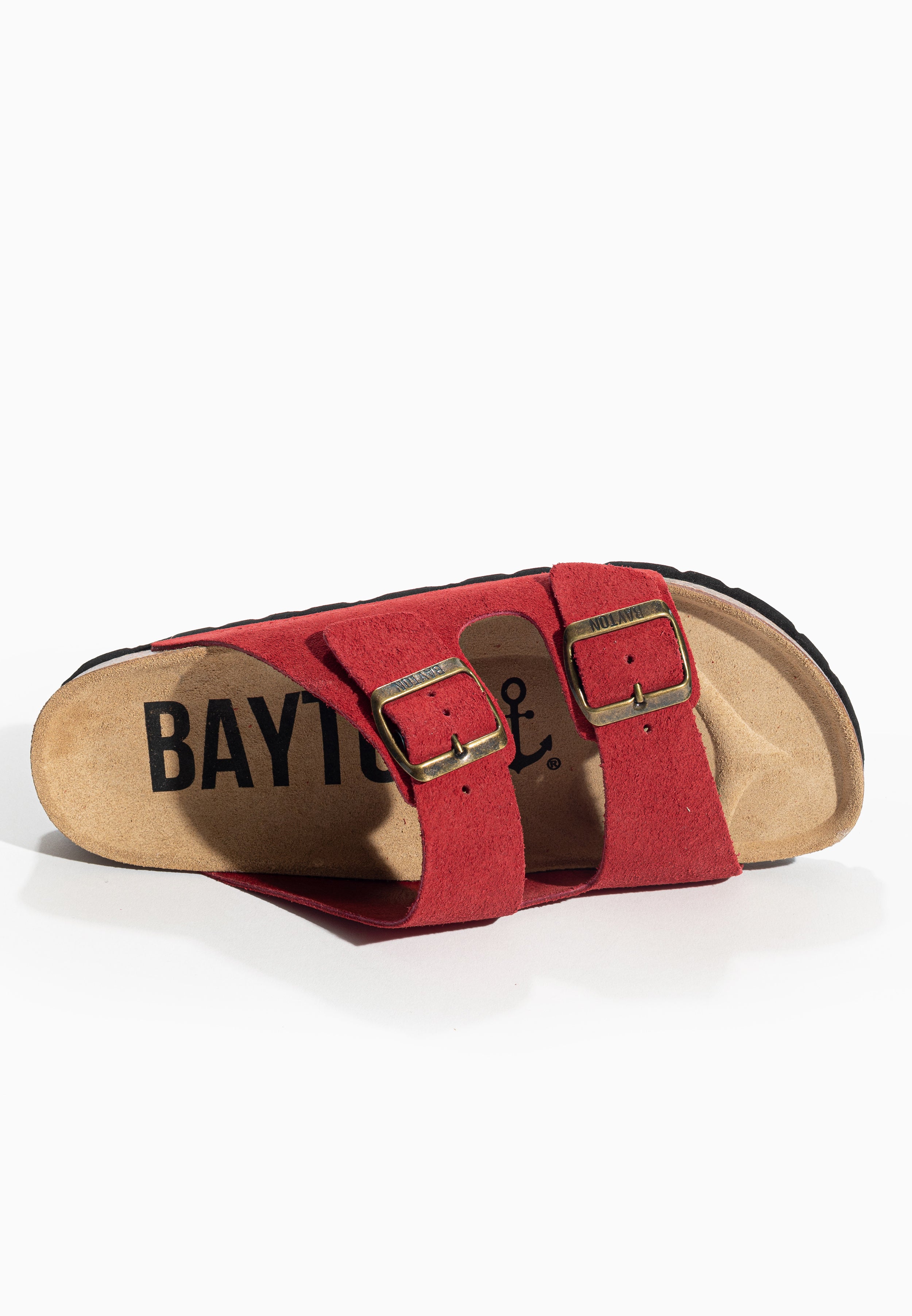 Atlas Red Suede Leather 2 Strap Sandals