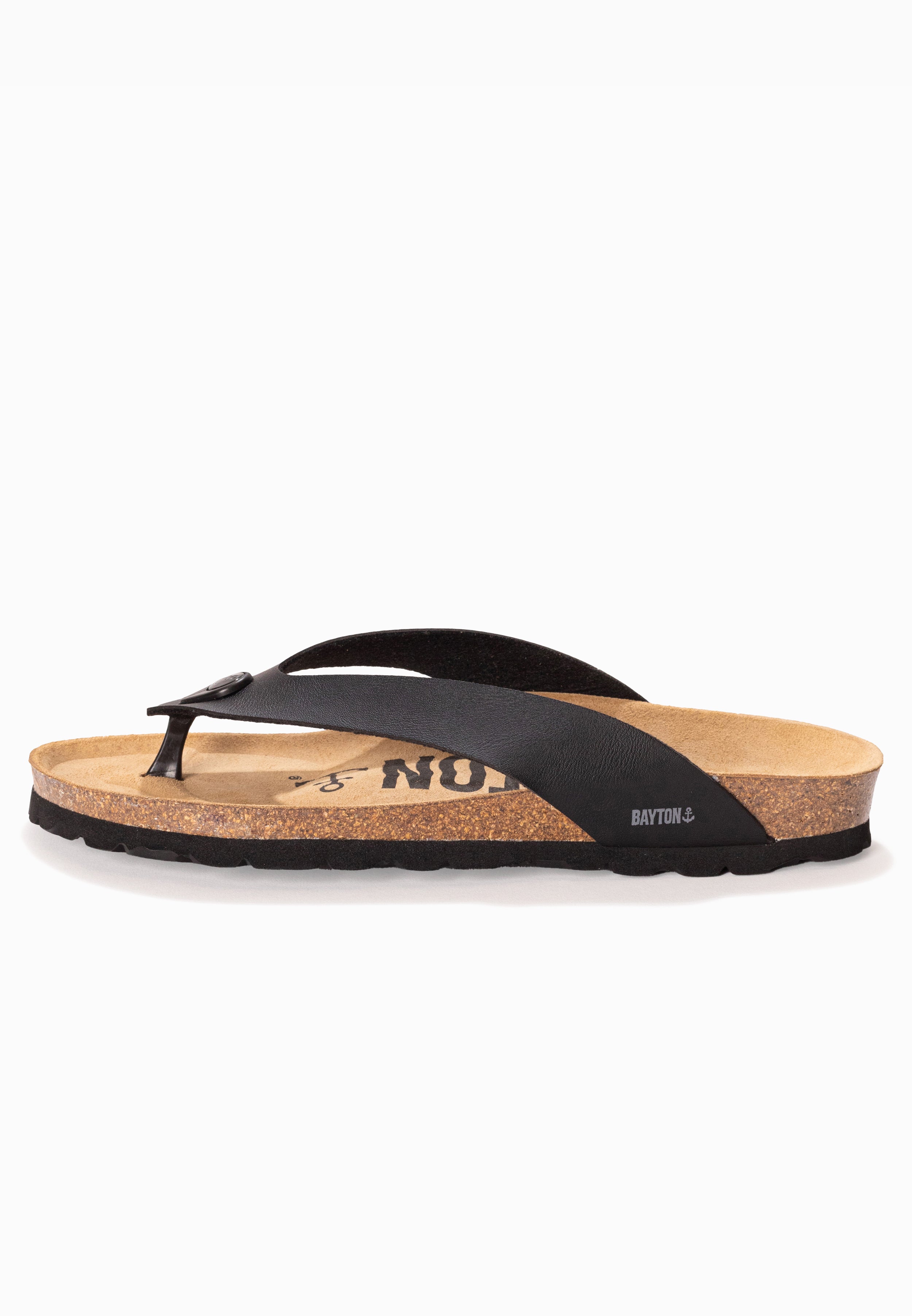 Lucca Black Toe-Thong Sandals