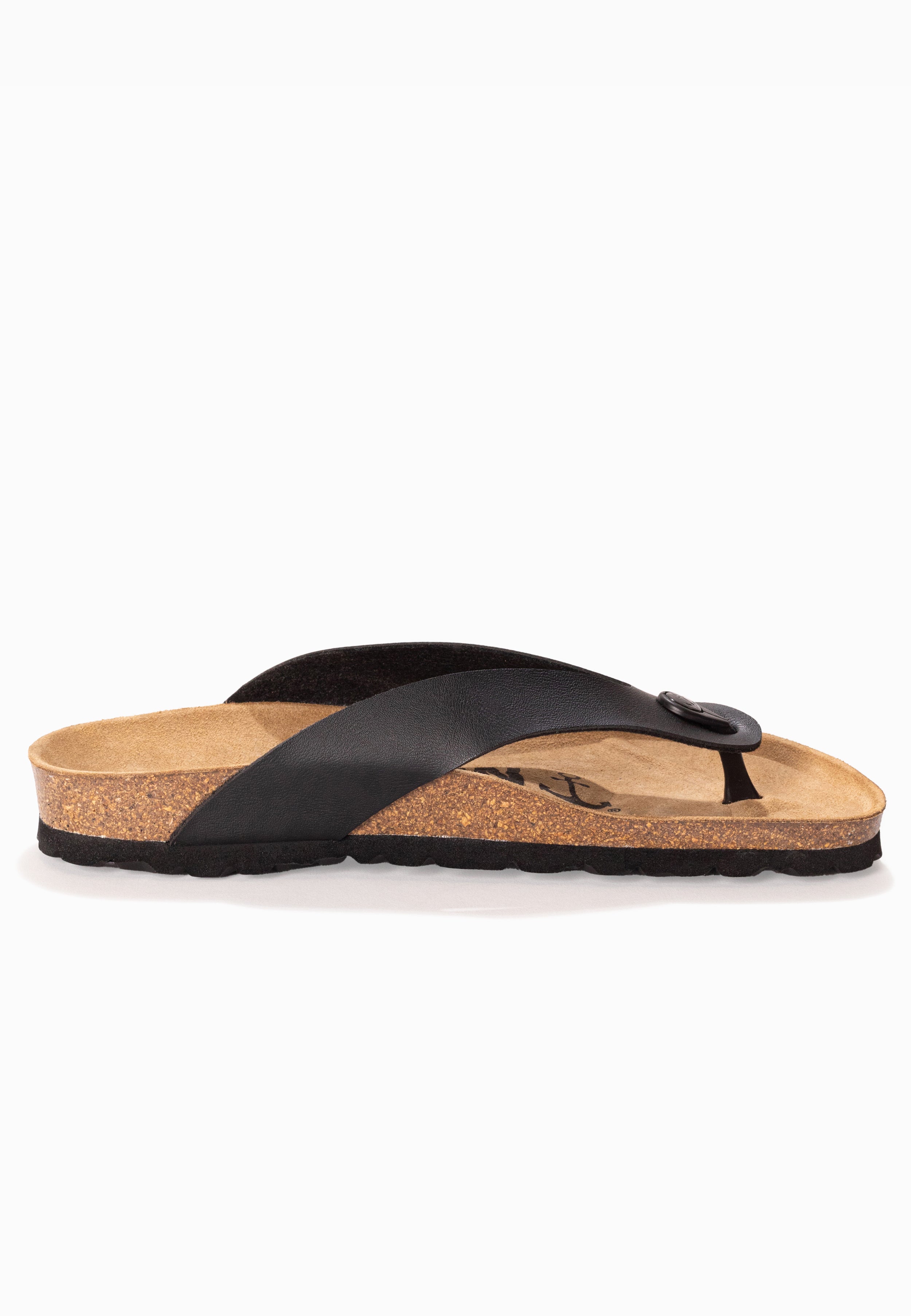 Lucca Black Toe-Thong Sandals