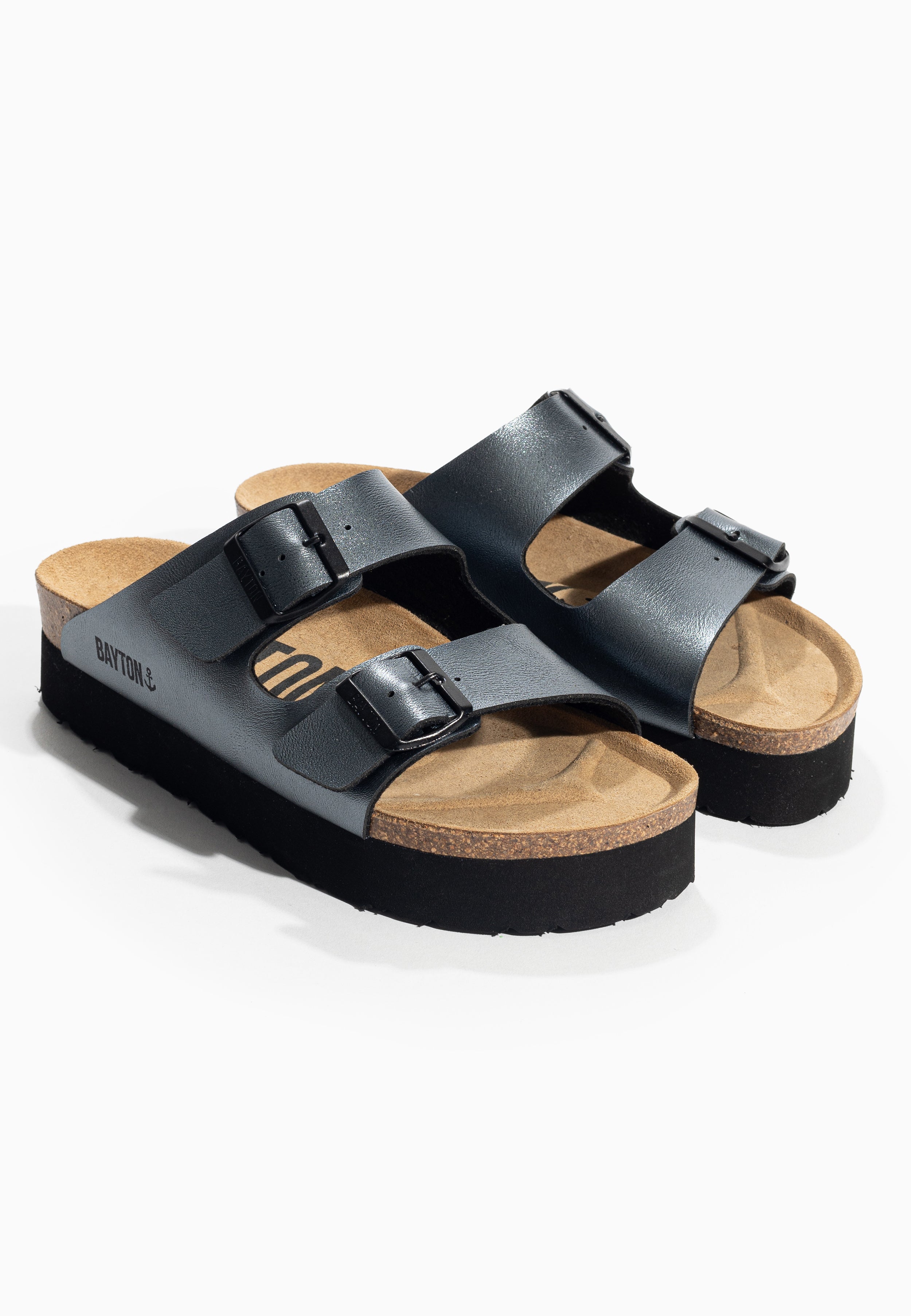 Japet Pewter Platform Sandals