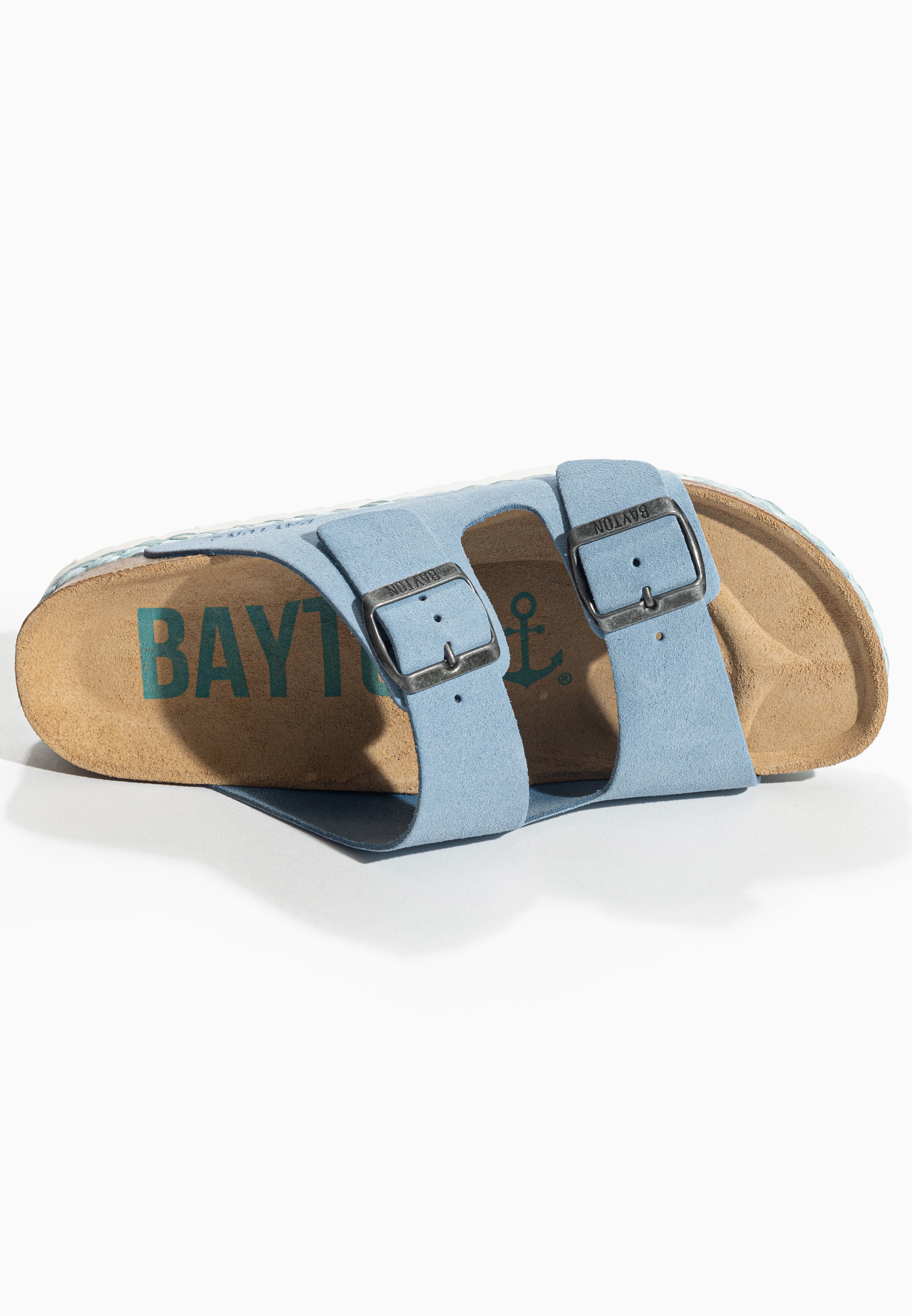 Benalla 2 Straps Sandals in Sky Blue Suede Leather