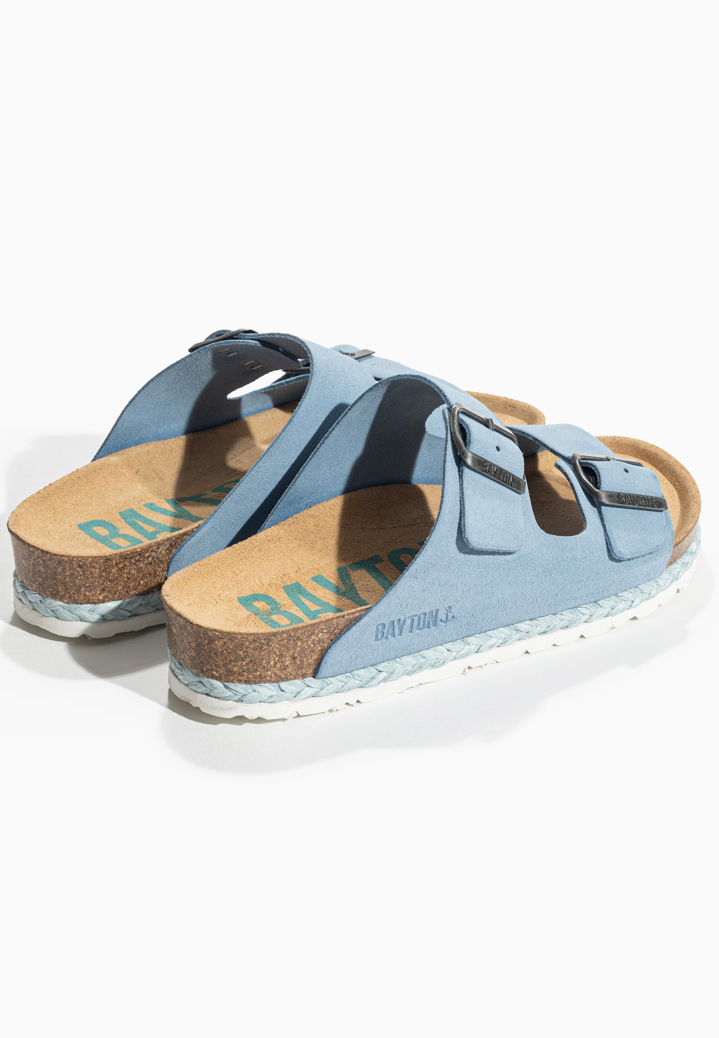 Benalla 2 Straps Sandals in Sky Blue Suede Leather