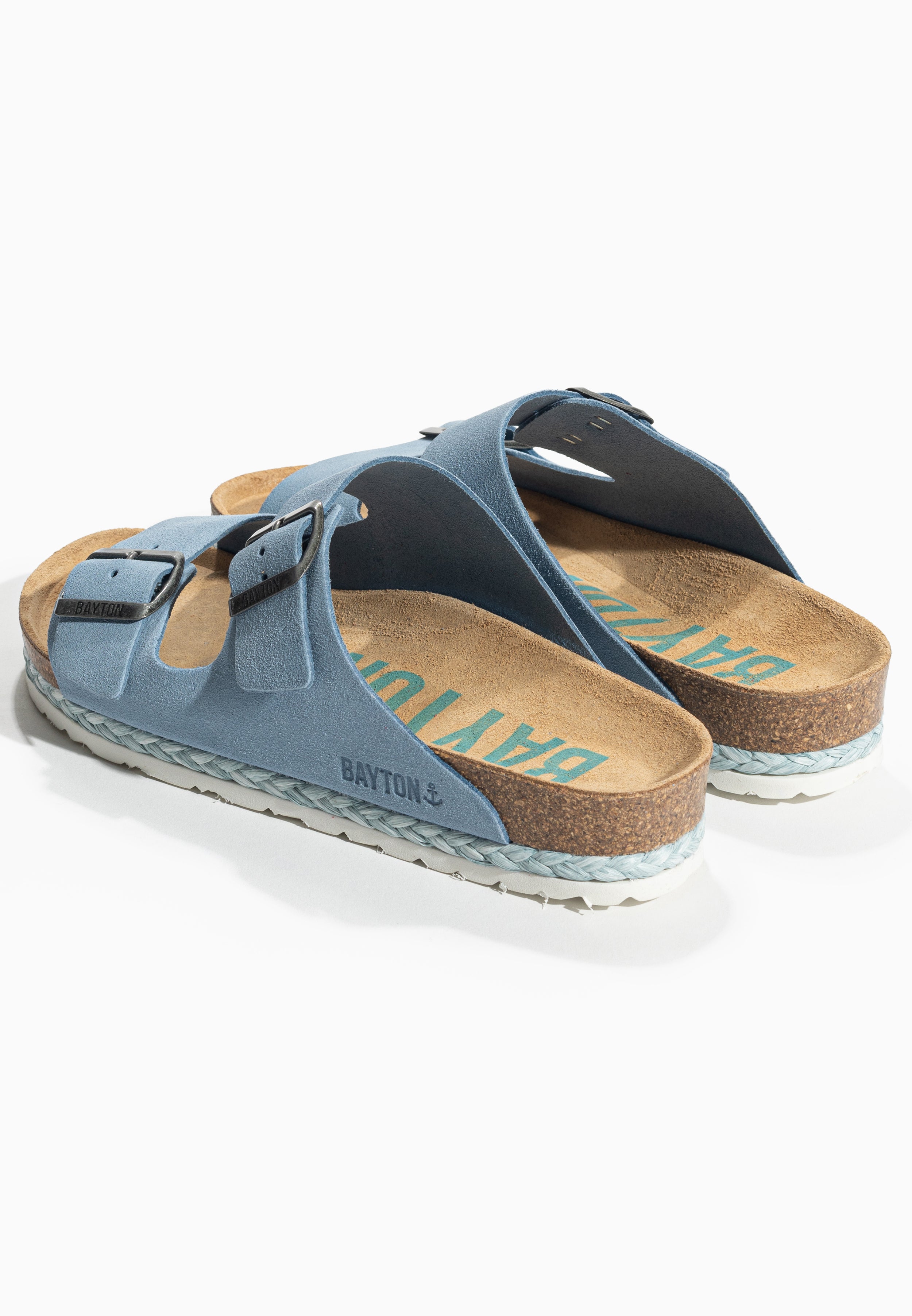 Benalla 2 Straps Sandals in Sky Blue Suede Leather