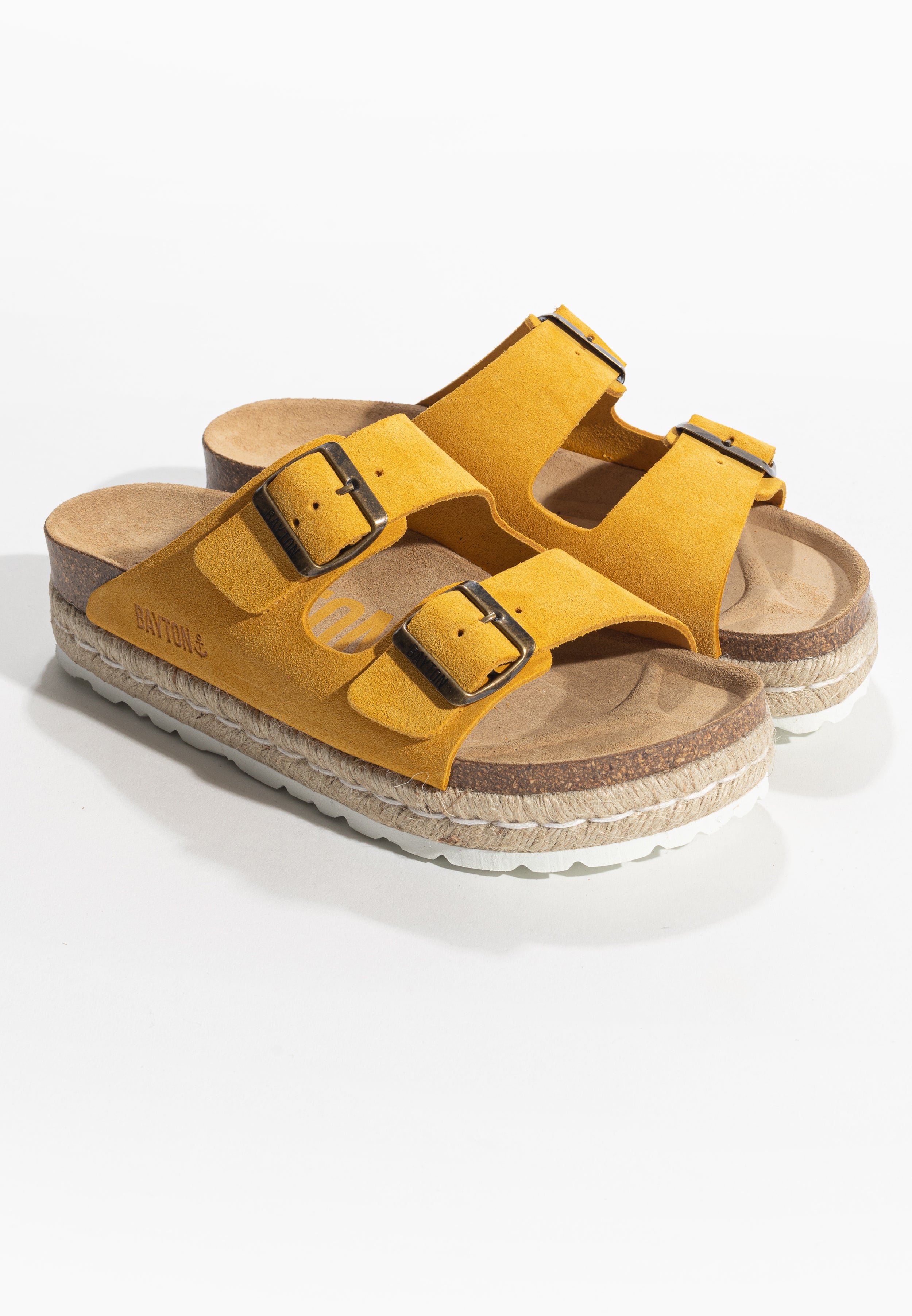 Alcee Yellow Suede Leather Platform Sandals