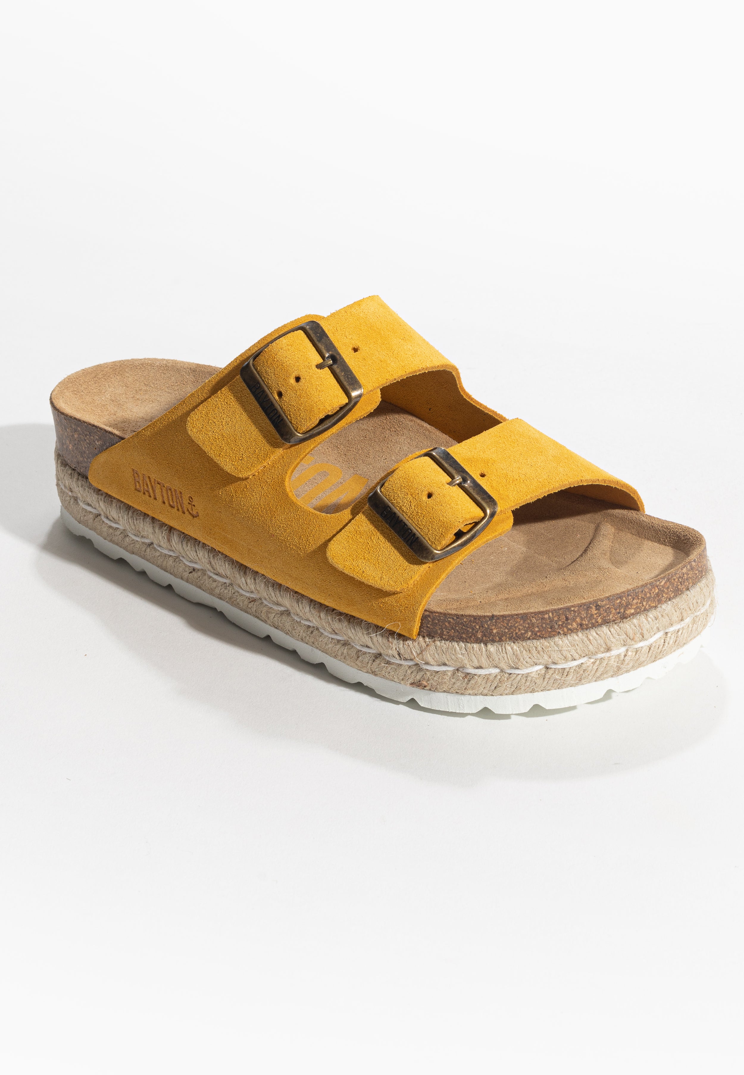 Alcee Yellow Suede Leather Platform Sandals